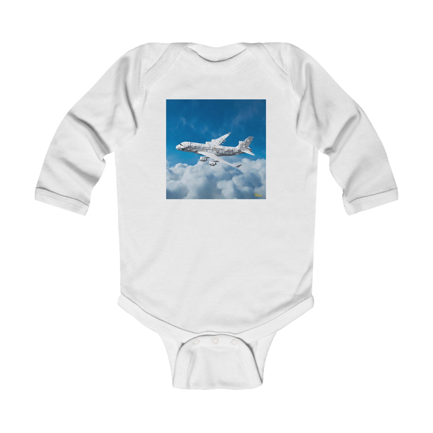 Frequent Flyer Miles Series Print #5 Infant Long Sleeve Bodysuit