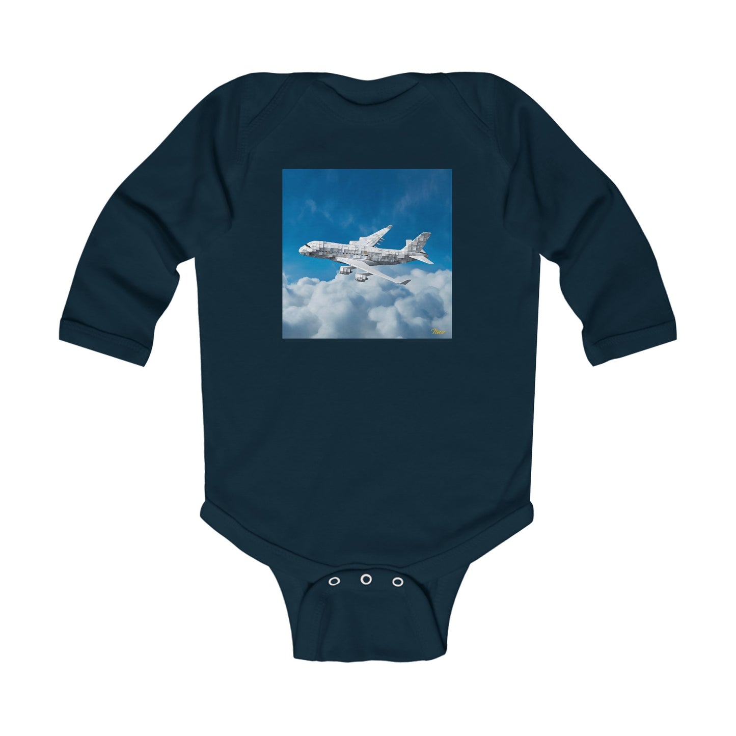 Frequent Flyer Miles Series Print #5 Infant Long Sleeve Bodysuit