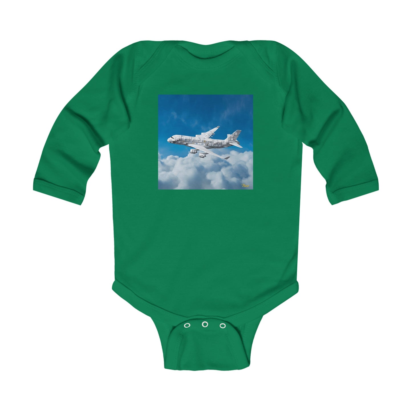 Frequent Flyer Miles Series Print #5 Infant Long Sleeve Bodysuit