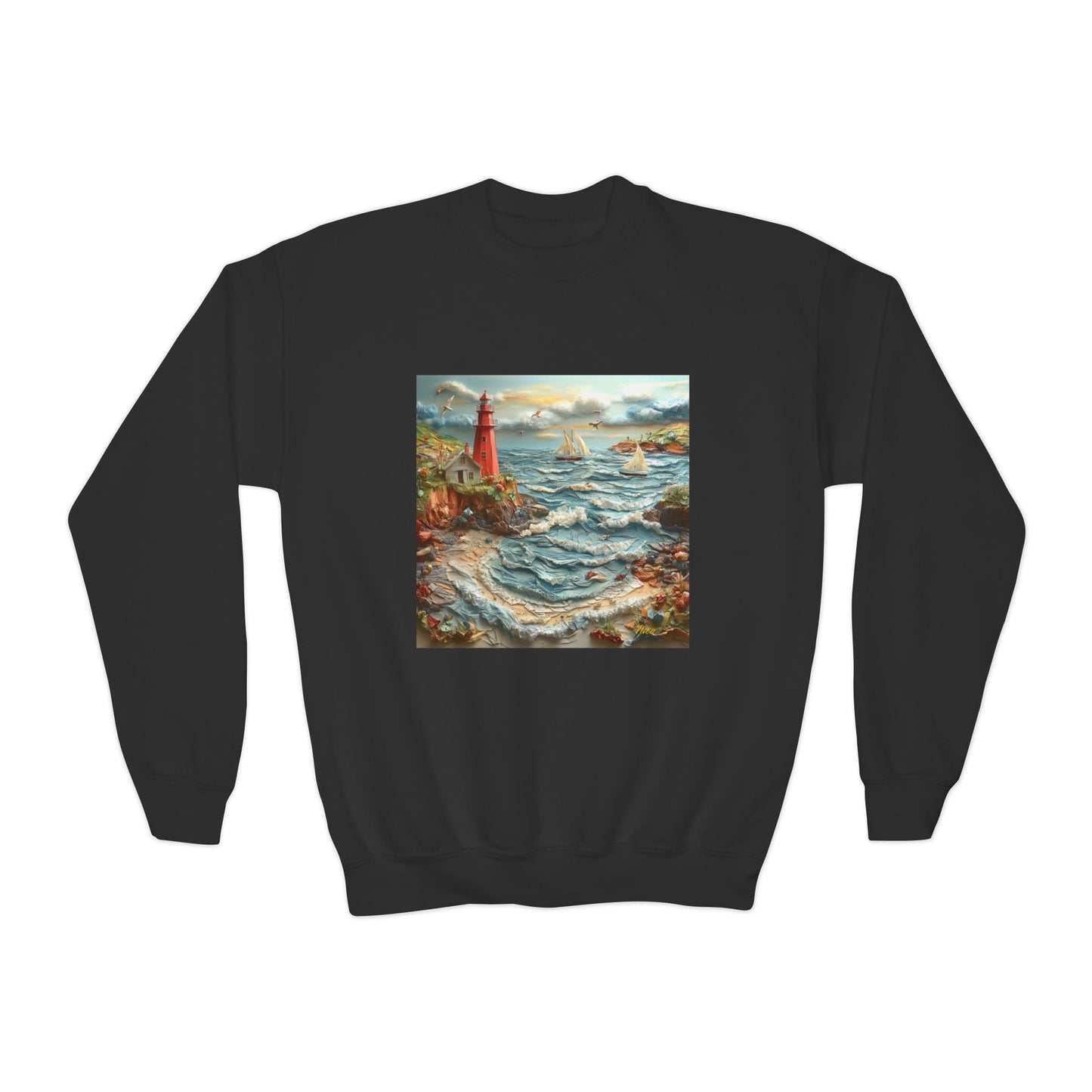 By The Seaside Series Print #2 Youth Crewneck Sweatshirt