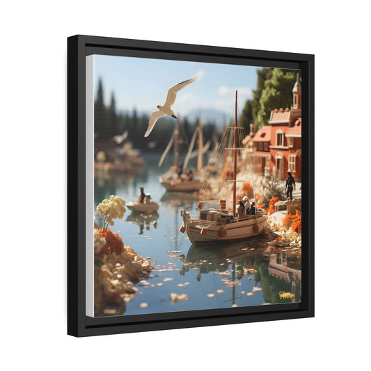 On The Docks By The Bay Series Print #6 - Black Framed Canvas Print