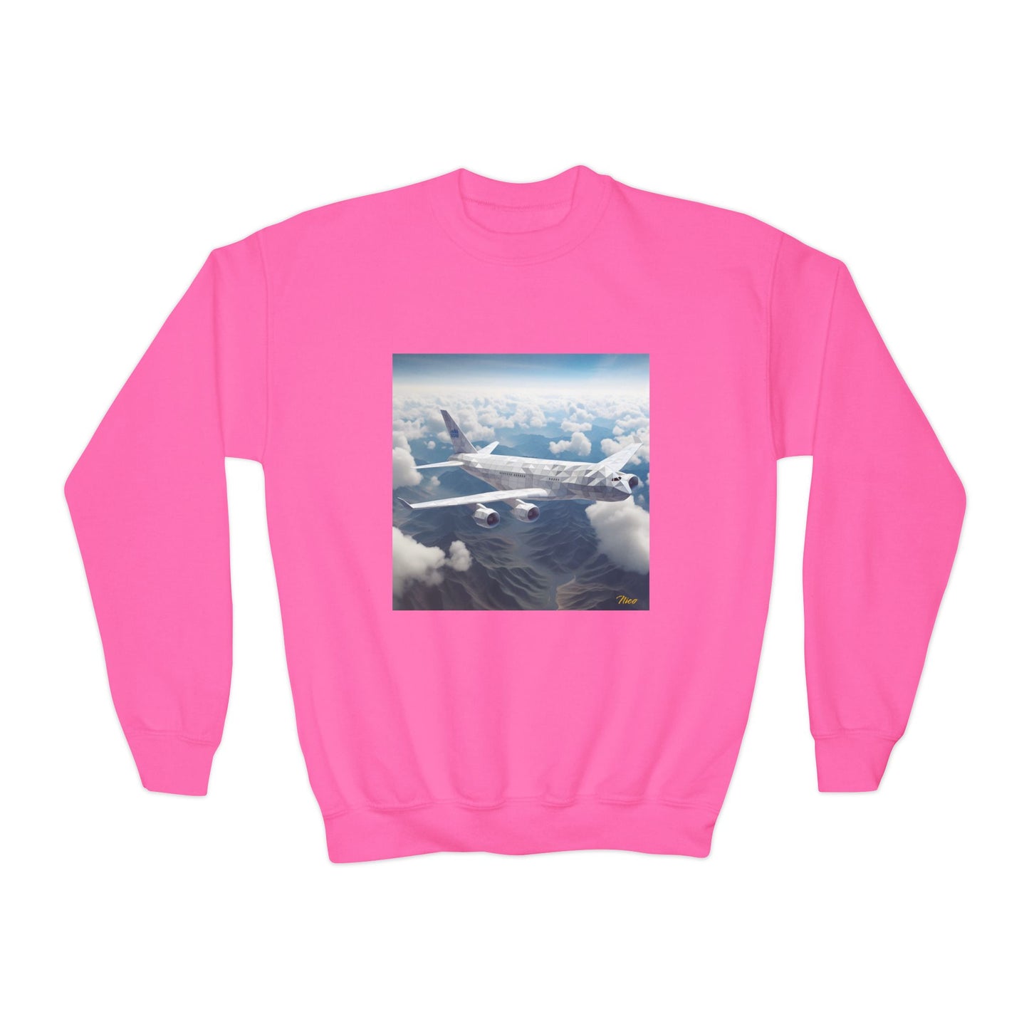 Frequent Flyer Miles Series Print #7 Youth Crewneck Sweatshirt