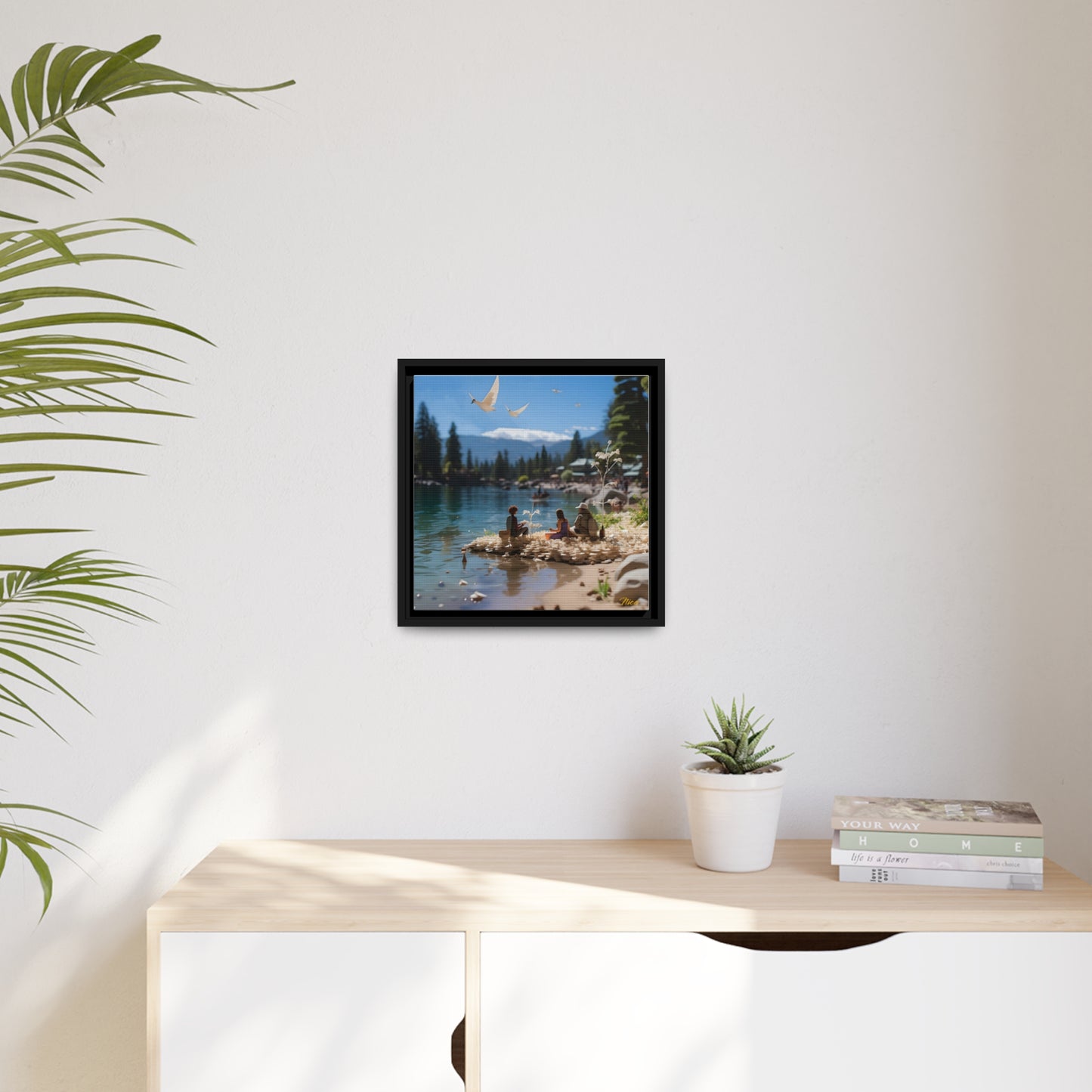 Mountain Lake Series Print #7 - Black Framed Canvas Print