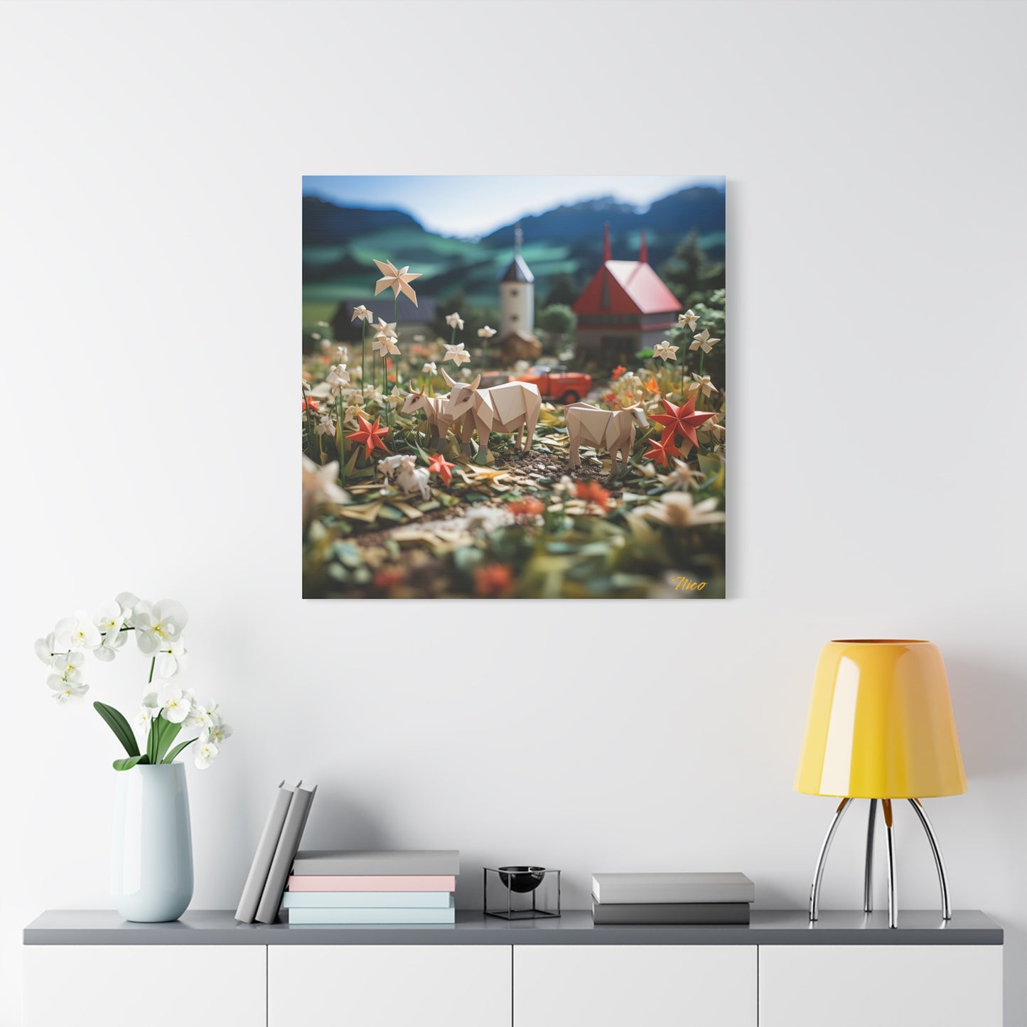 Meadow By The Farm Series Print #5 - Streched Matte Canvas Print, 1.25" Thick