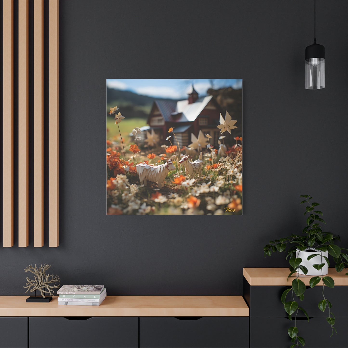 Meadow By The Farm Series Print #10 - Streched Matte Canvas Print, 1.25" Thick