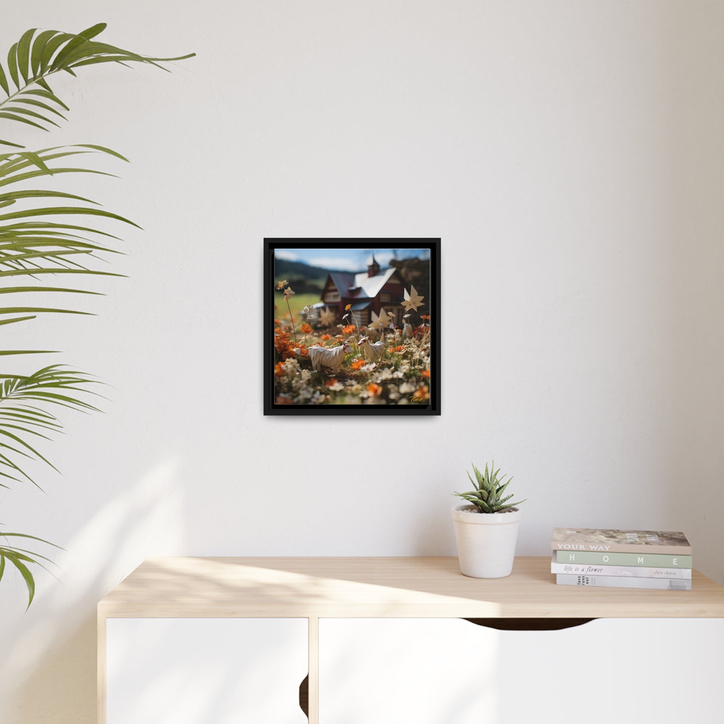 Meadow By The Farm Series Print 10 - Black Framed Canvas Print