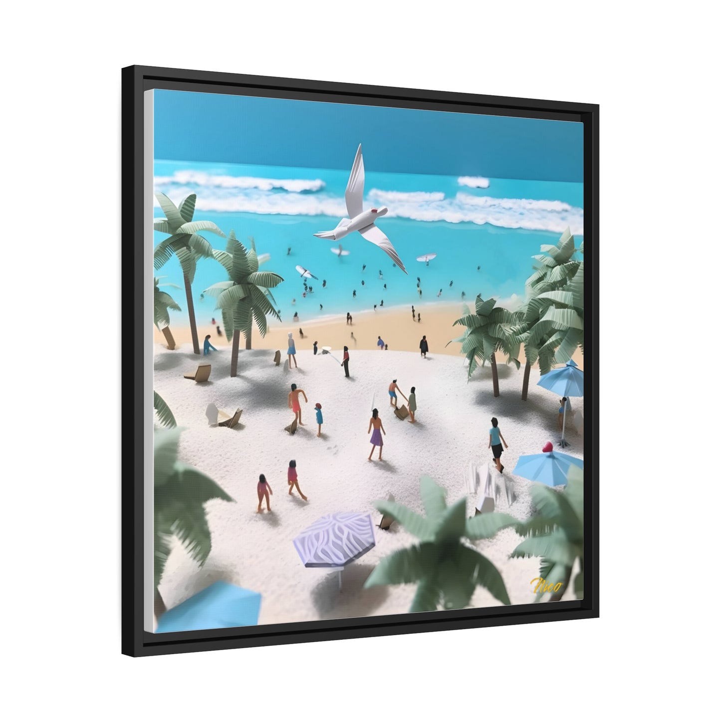 By The Seaside Series Print #5 - Black Framed Canvas Print