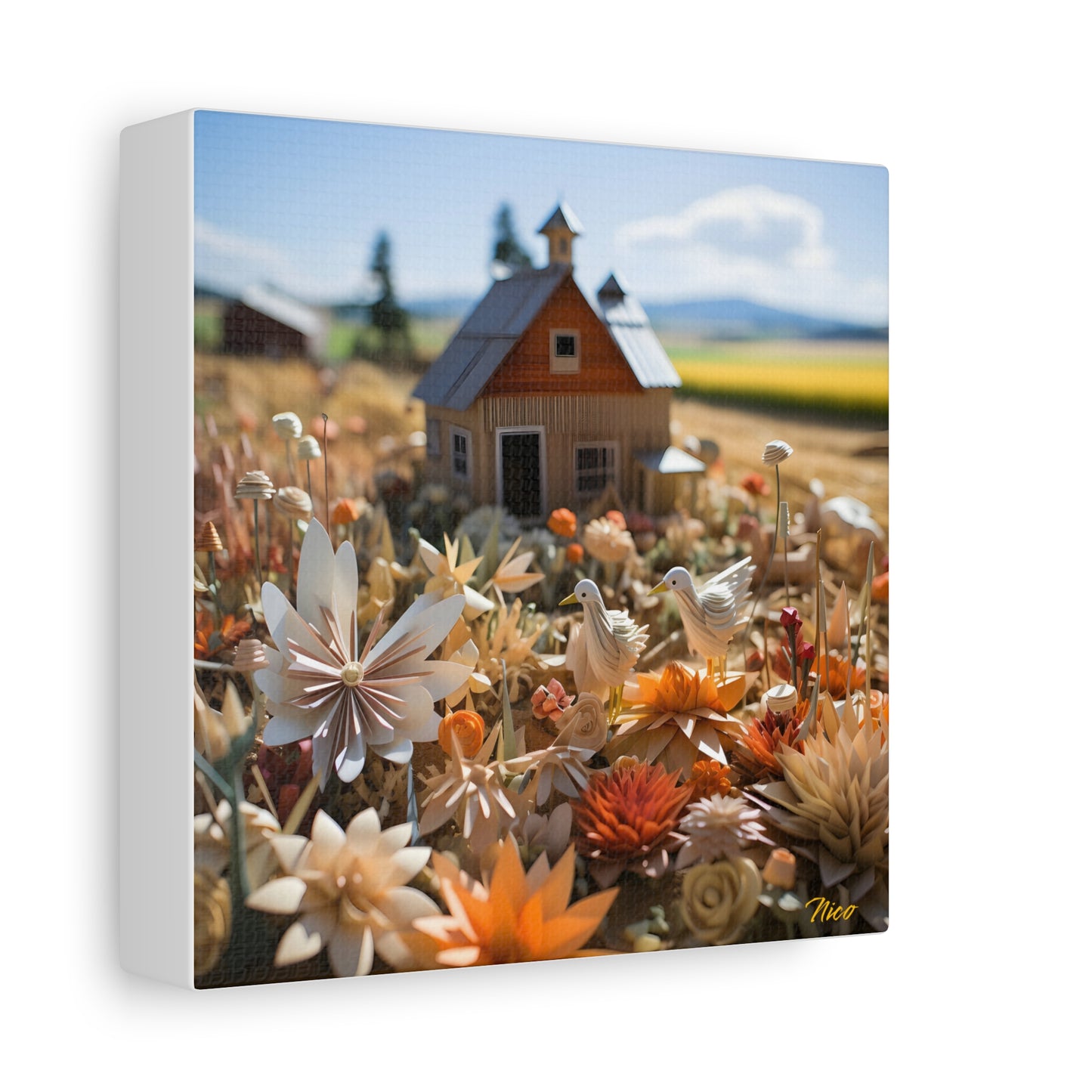 Meadow By The Farm Series Print #4 - Streched Matte Canvas Print, 1.25" Thick