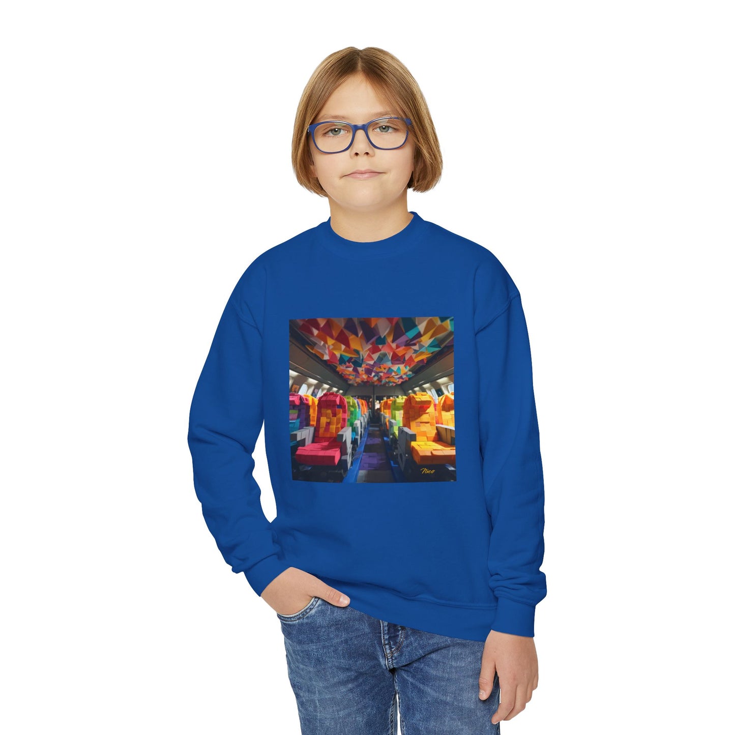 Frequent Flyer Miles Series Print #4 Youth Crewneck Sweatshirt