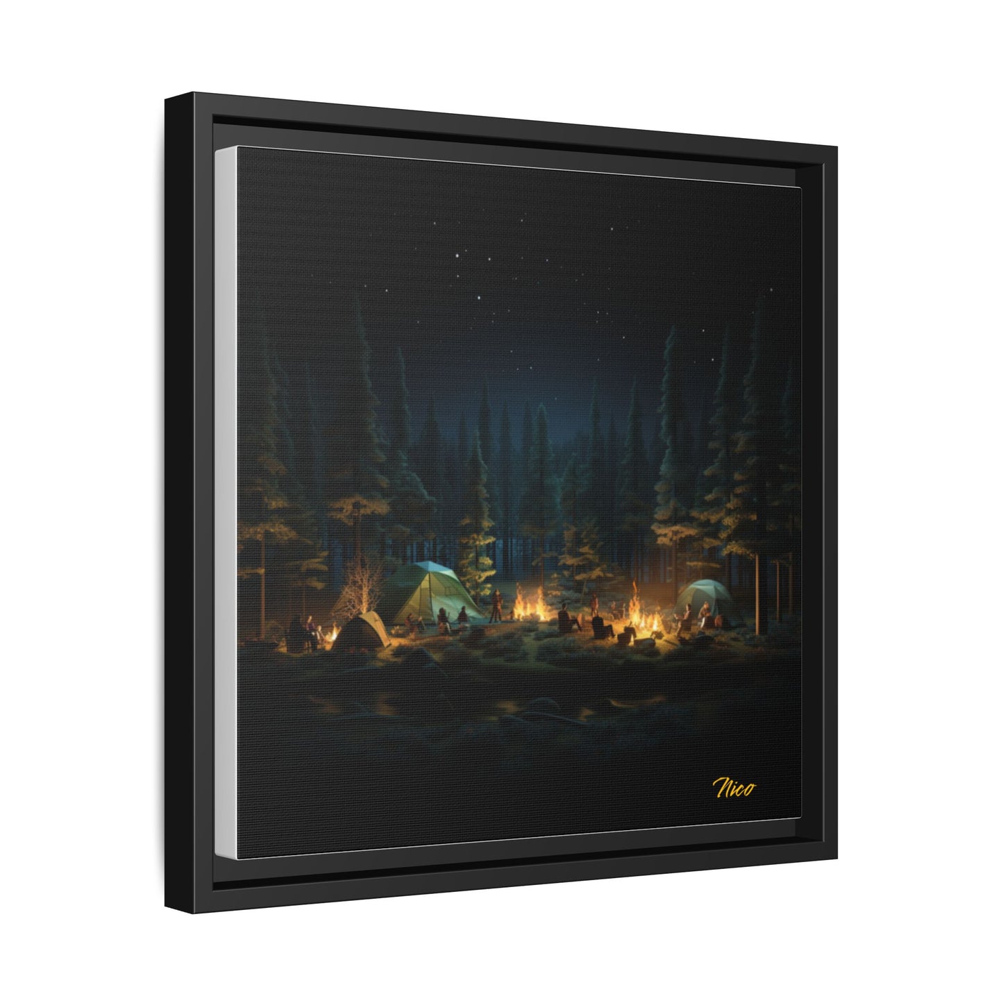 Under The Starry Skies Series Print #2 - Black Framed Canvas Print