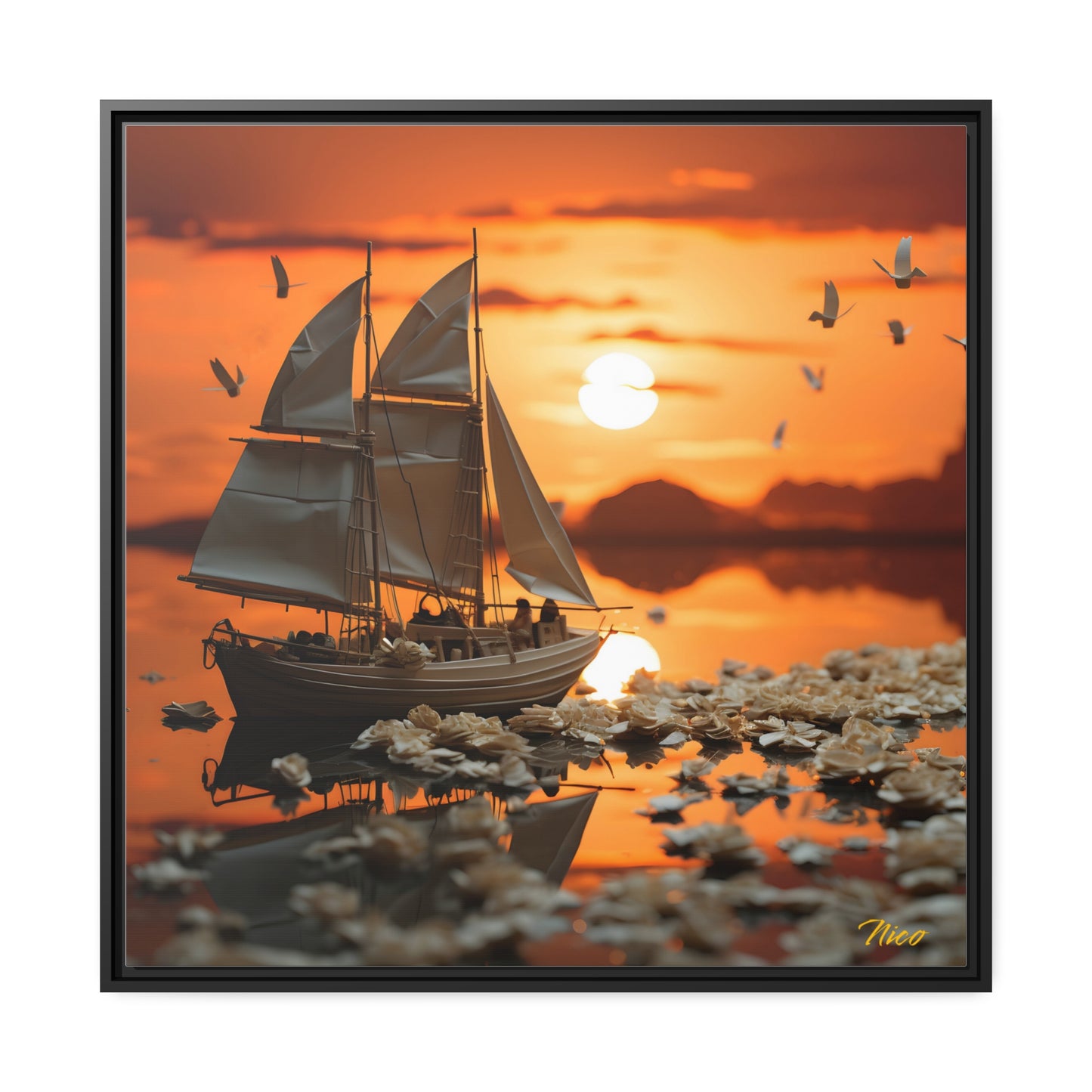 Into The Sunset Series Print #9 - Black Framed Canvas Print