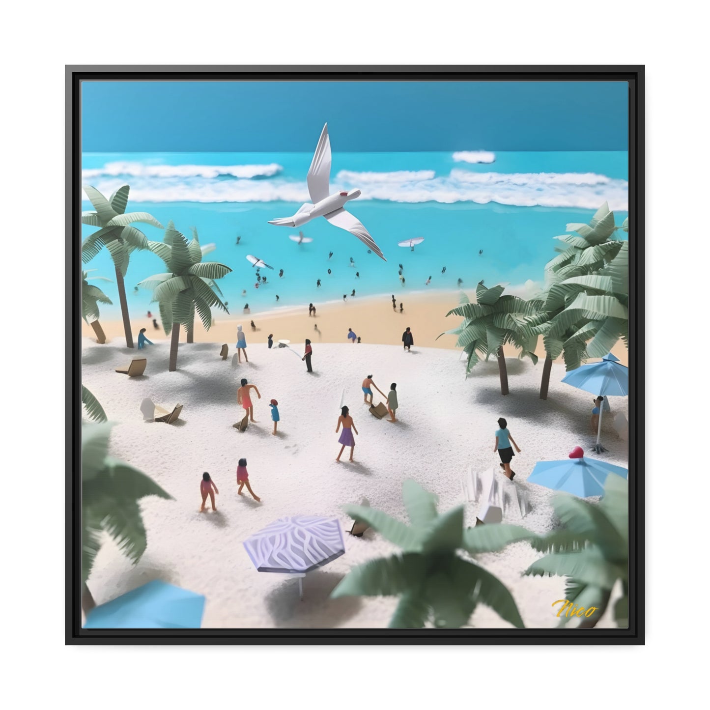 By The Seaside Series Print #5 - Black Framed Canvas Print