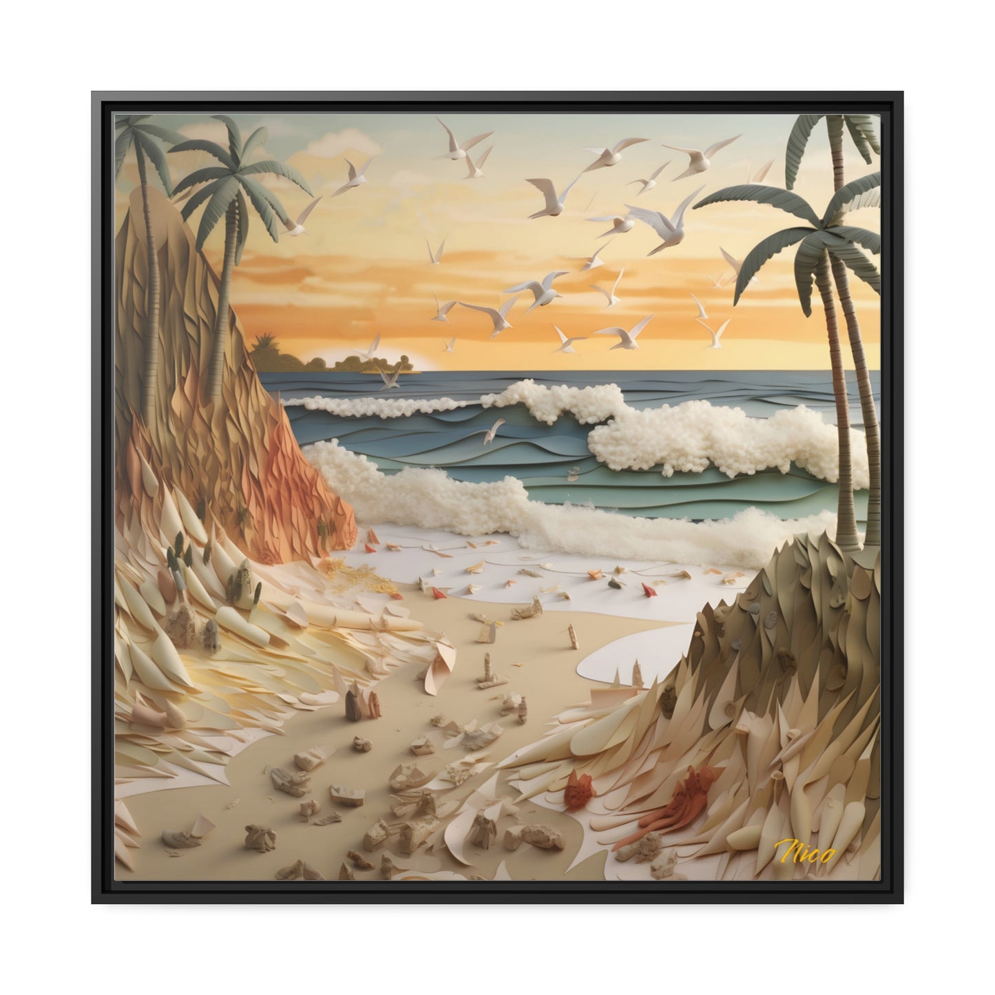 By The Seaside Series Print #7 - Black Framed Canvas Print