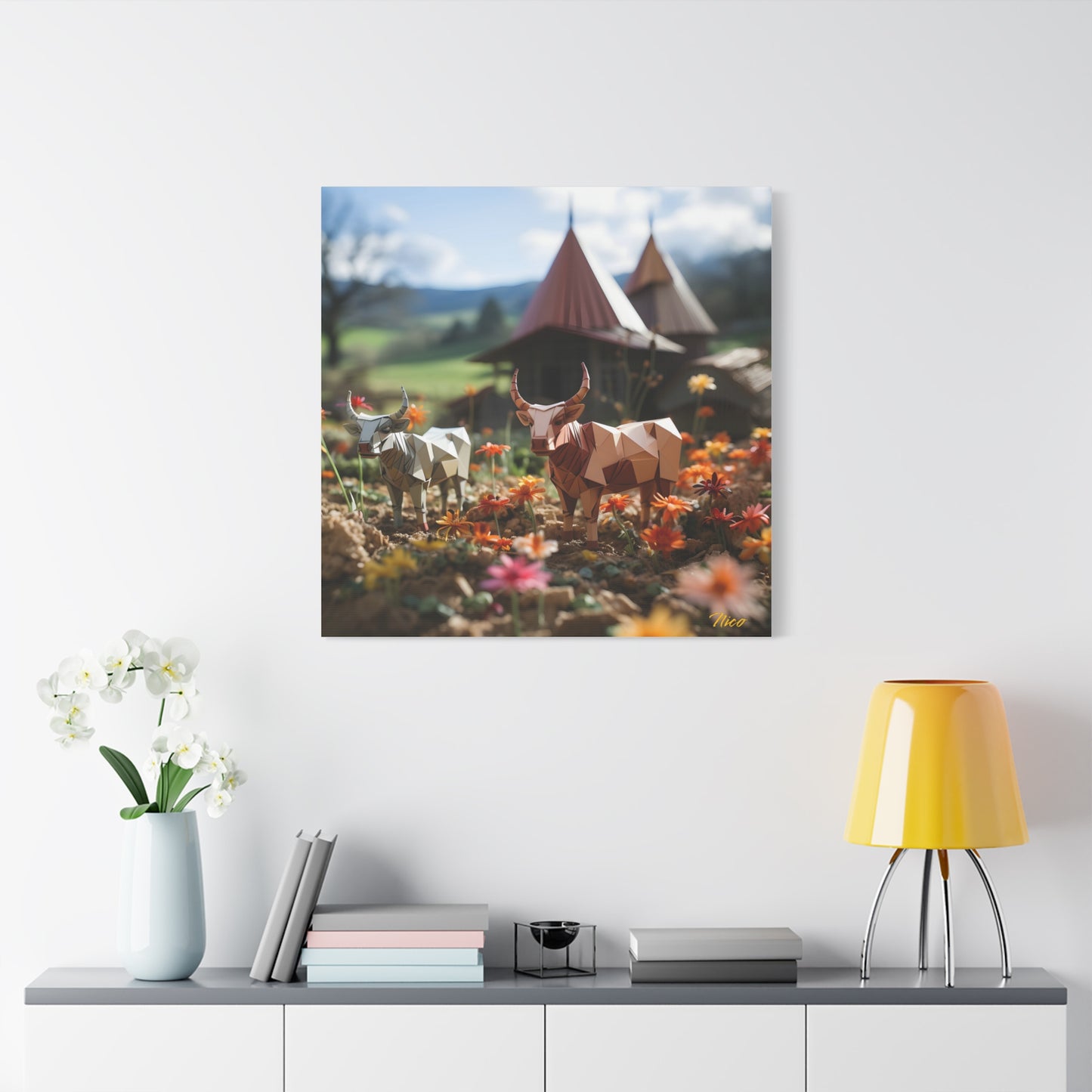 Meadow By The Farm Series Print #8 - Streched Matte Canvas Print, 1.25" Thick