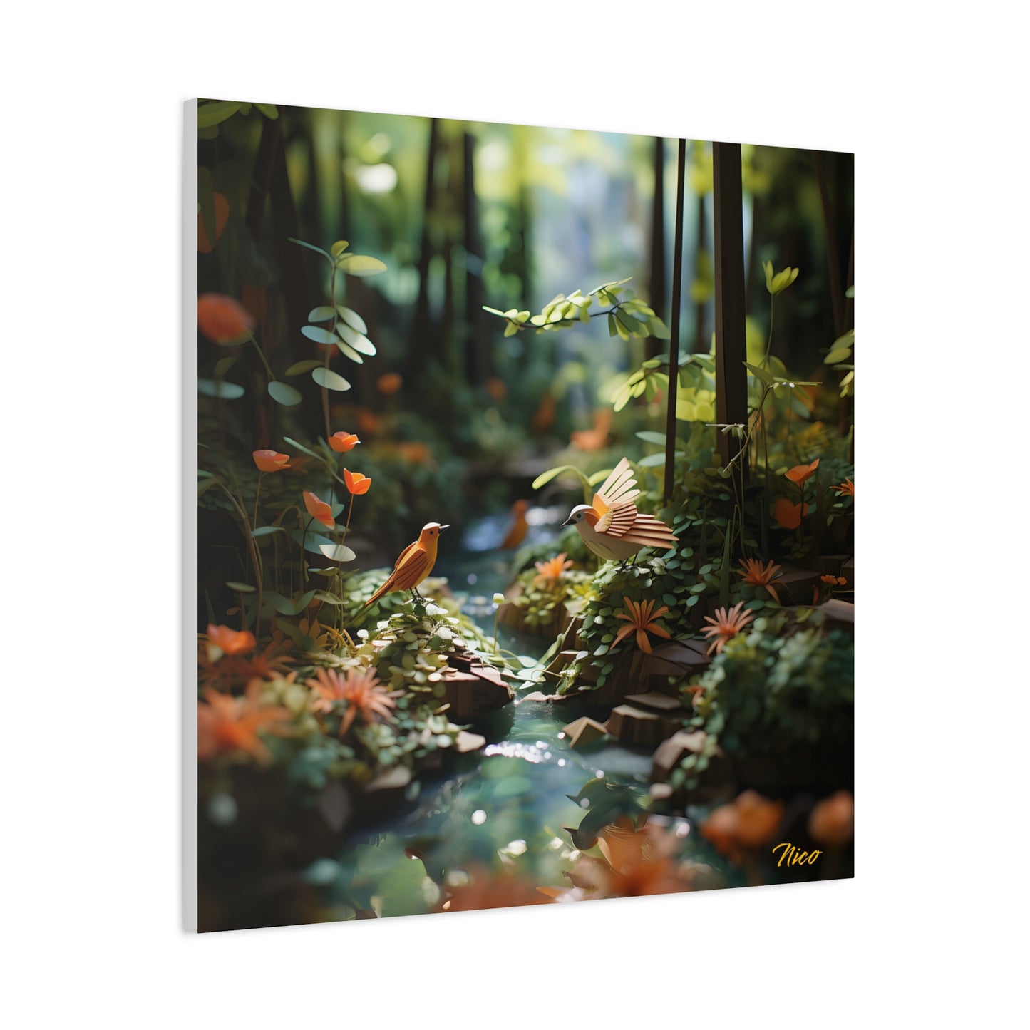 Relaxing By The Brook Series Print #6 - Streched Matte Canvas Print, 1.25" Thick