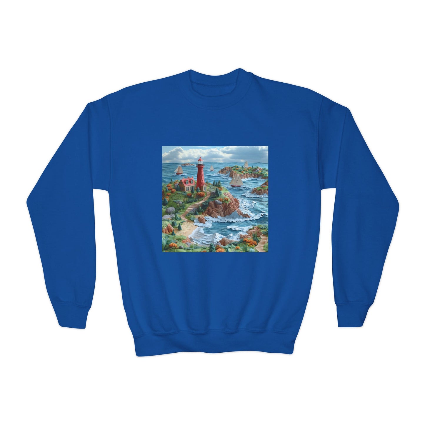 By The Seaside Series Print #6 Youth Crewneck Sweatshirt