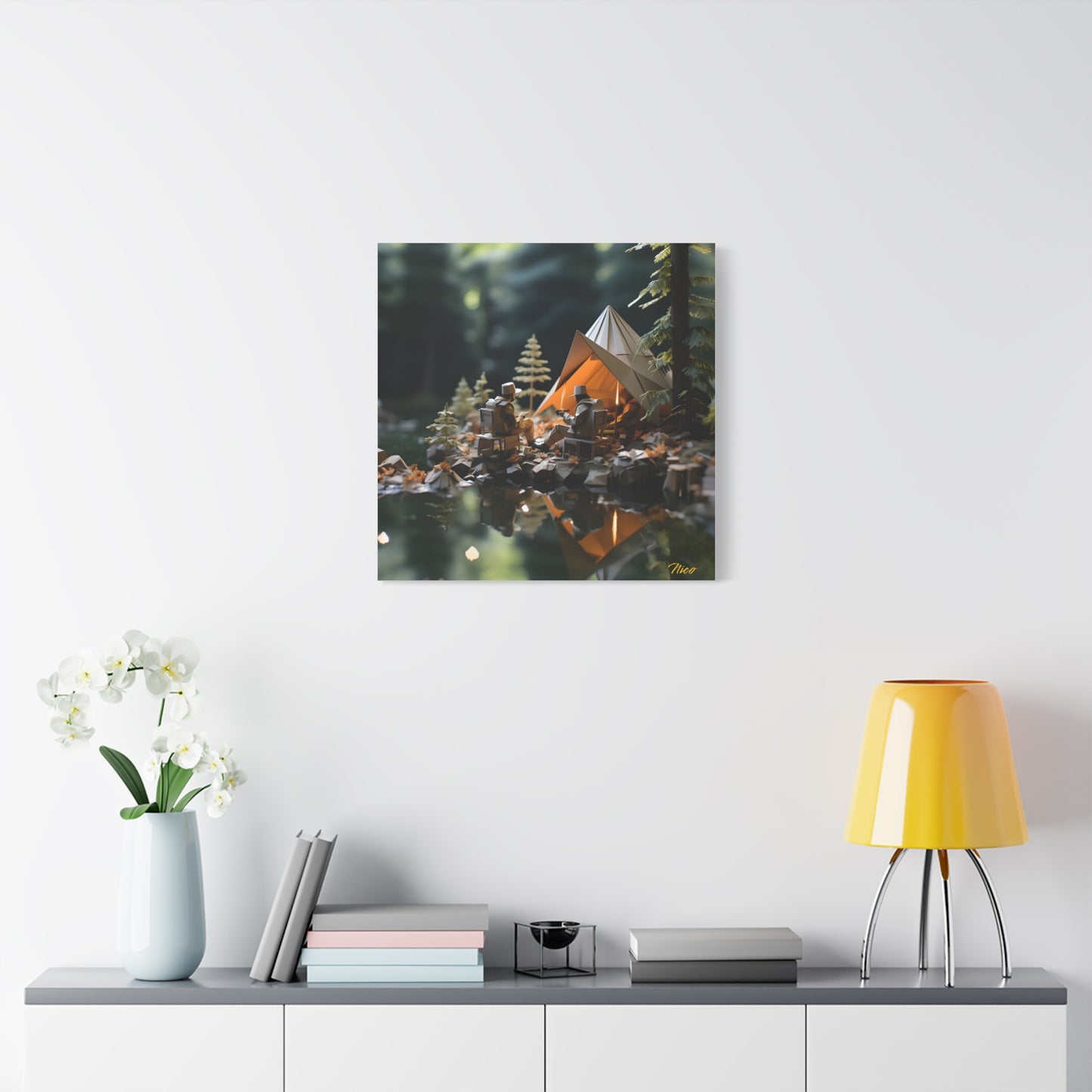 Relaxing By The Brook Series Print #10 - Streched Matte Canvas Print, 1.25" Thick