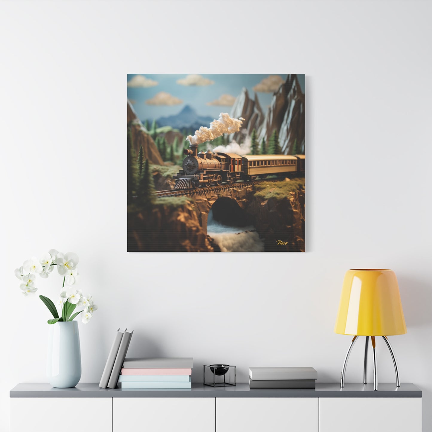 Streched Matte Canvas Print, 1.25" Thick - Featuring Print #5 of the Orient Express Series by origami artist Nico