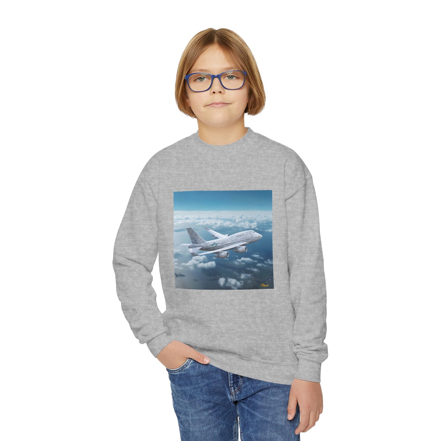 Frequent Flyer Miles Series Print #3 Youth Crewneck Sweatshirt