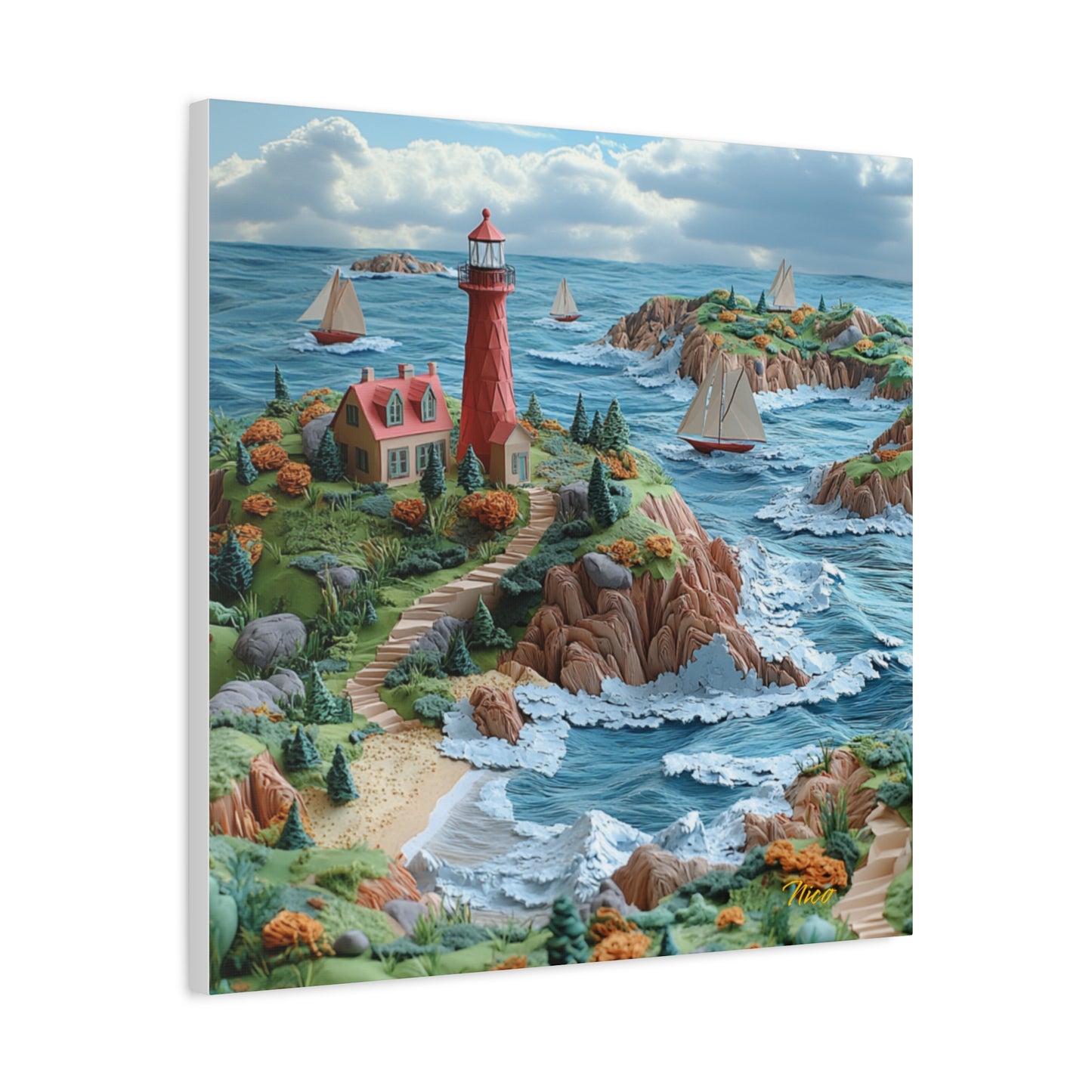 By The Seaside Series Print #6 - Streched Matte Canvas Print, 1.25" Thick