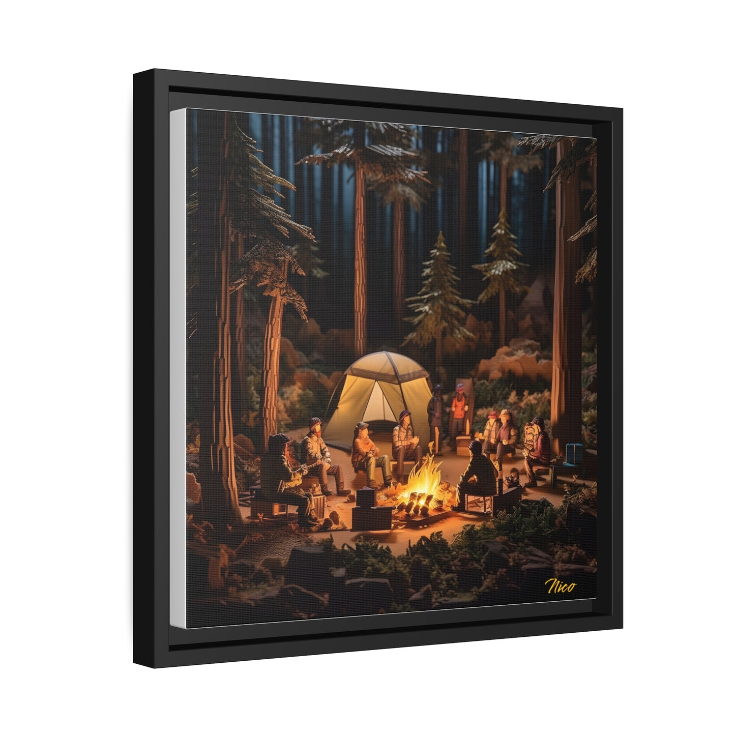 Campfire Series Print #8 - Black Framed Canvas Print