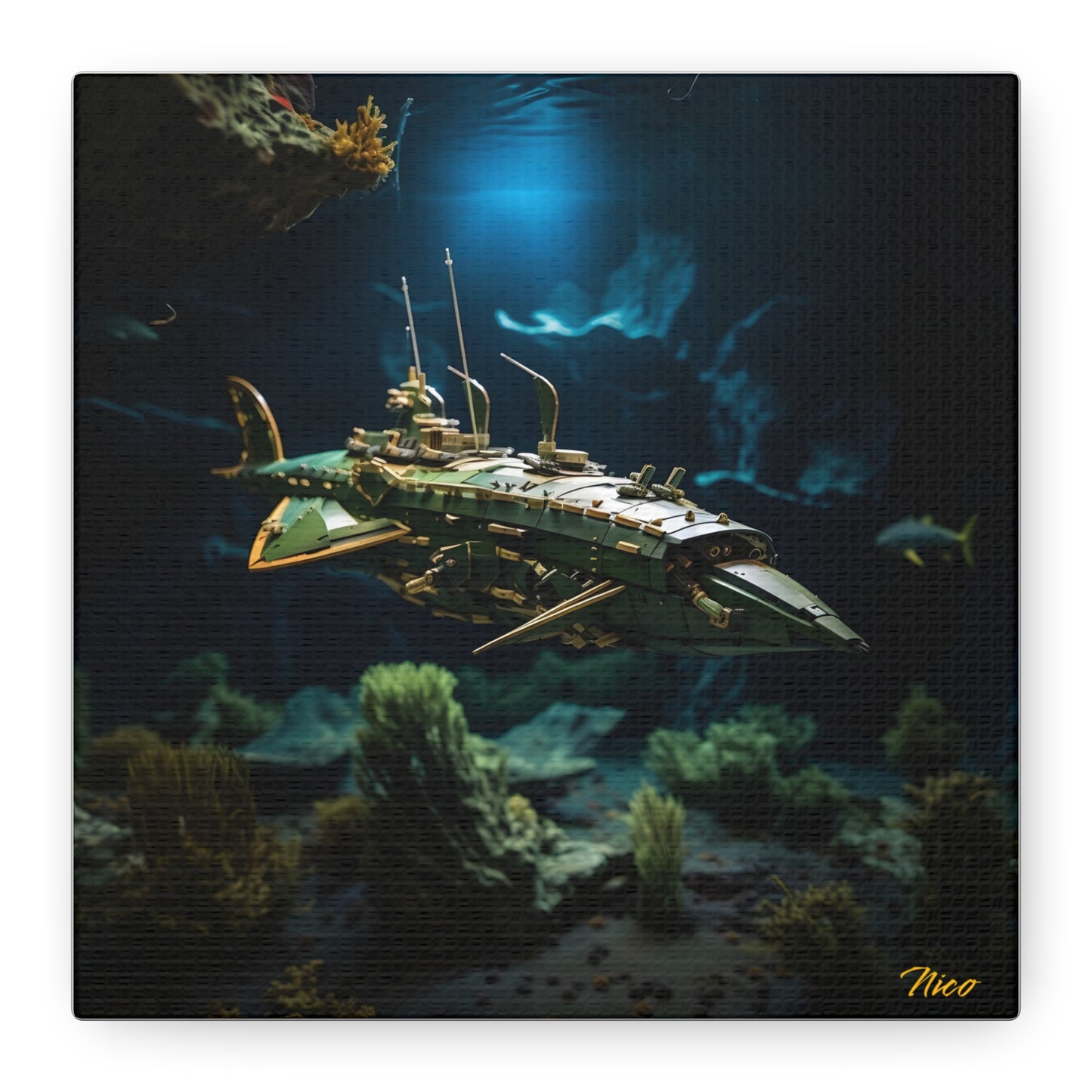 20,000 Leagues Under The Sea Series Print #1 - Streched Matte Canvas Print, 1.25" Thick