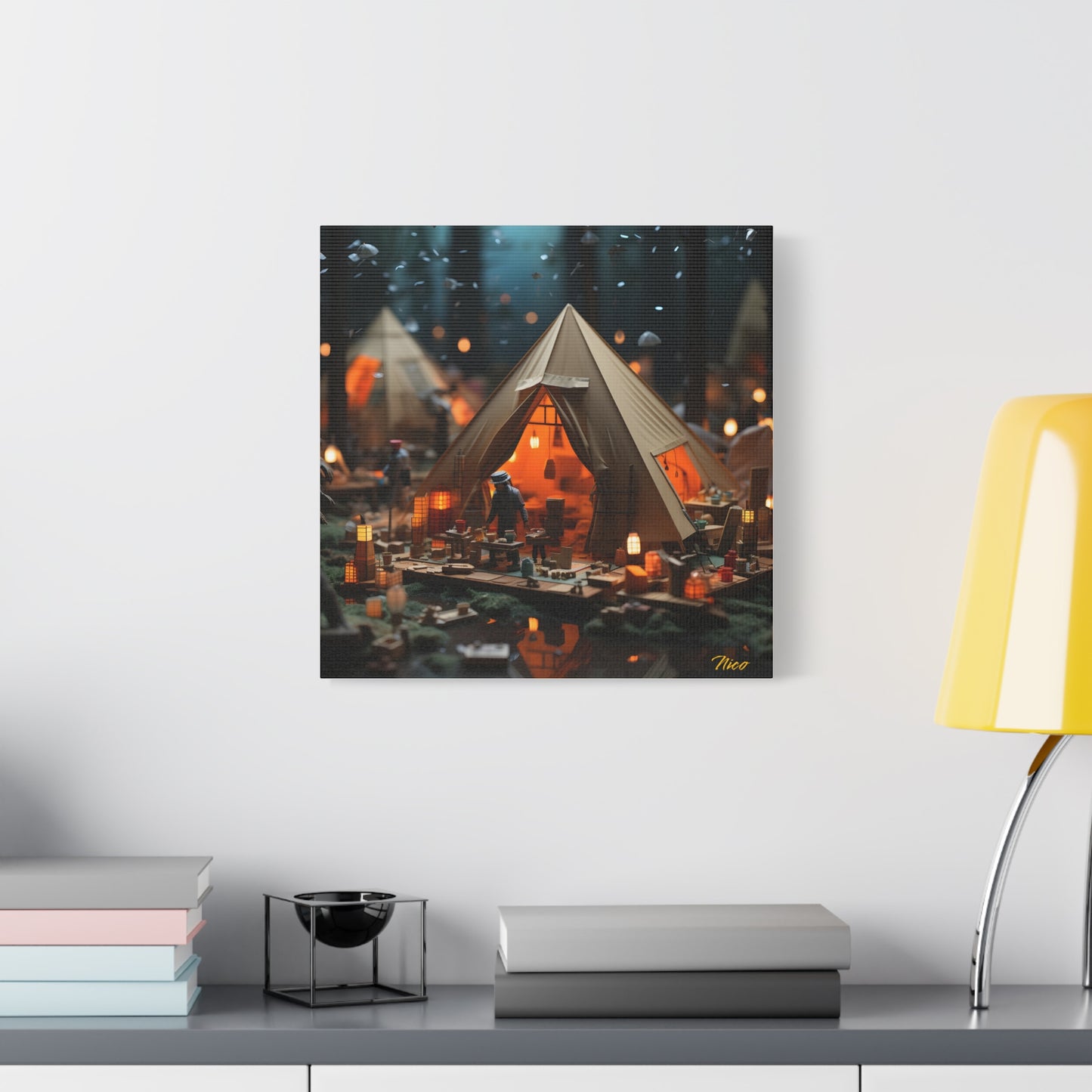 Camping In The Rain Series Print #8 - Streched Matte Canvas Print, 1.25" Thick