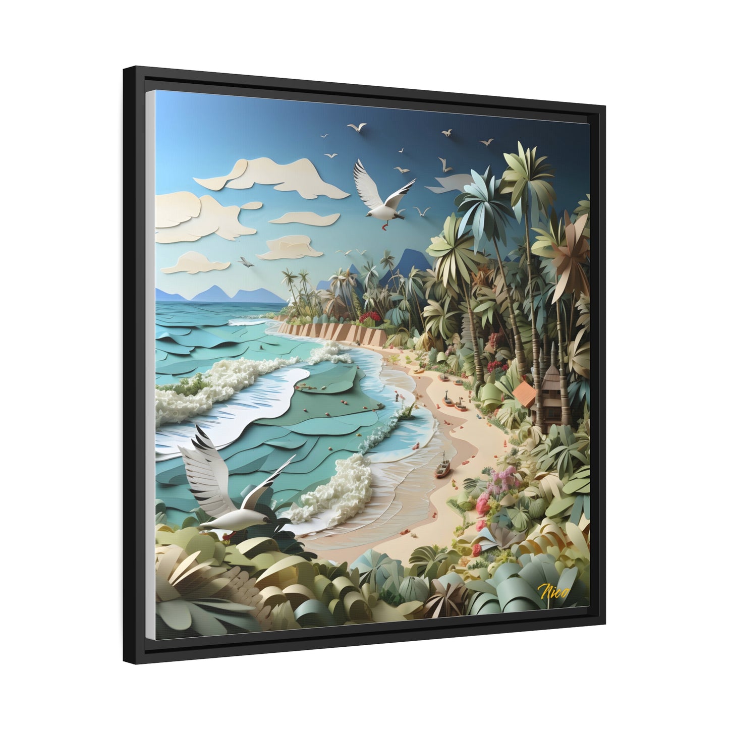 By The Seaside Series Print #8 - Black Framed Canvas Print