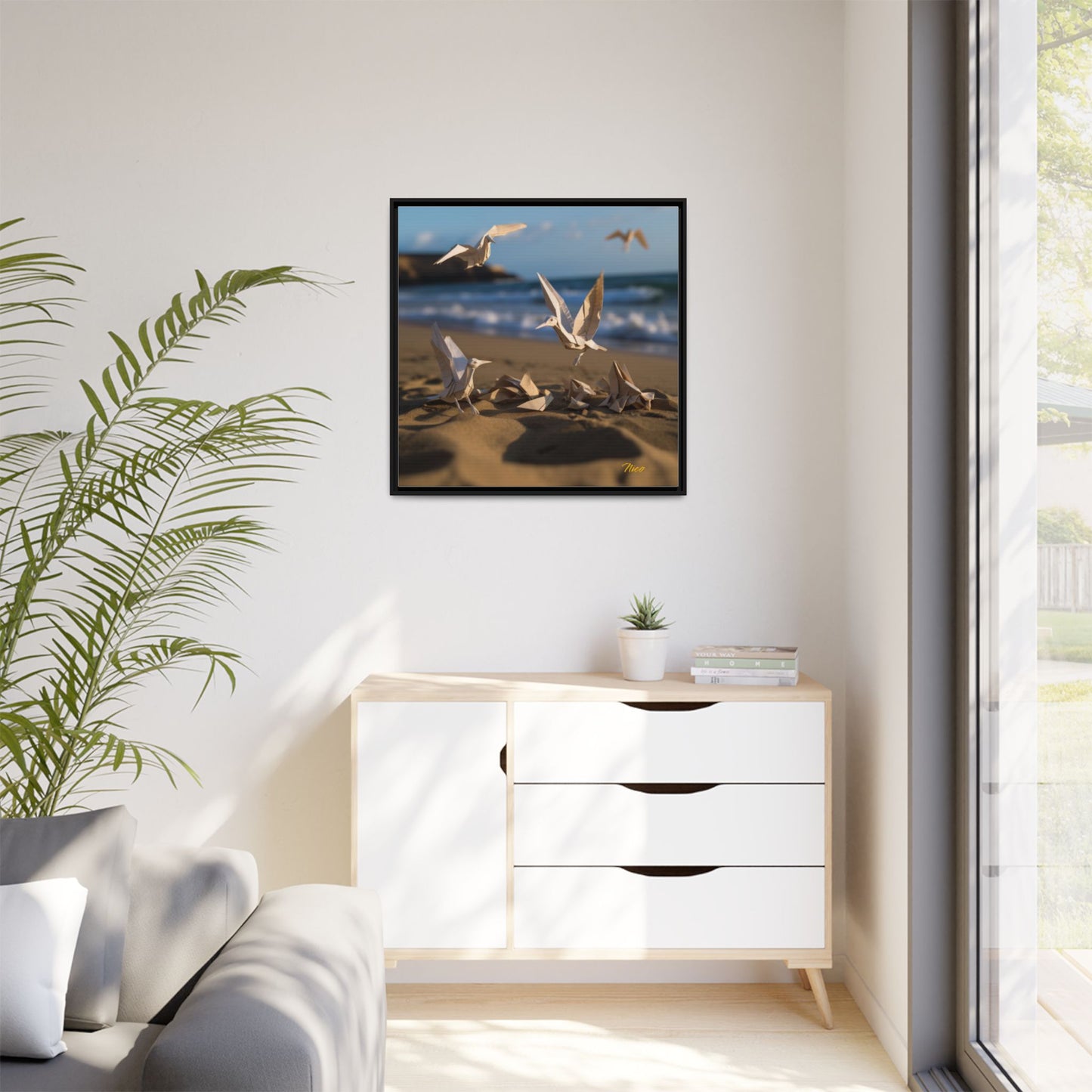 By The Seaside Series Print #7 - Black Framed Canvas Print