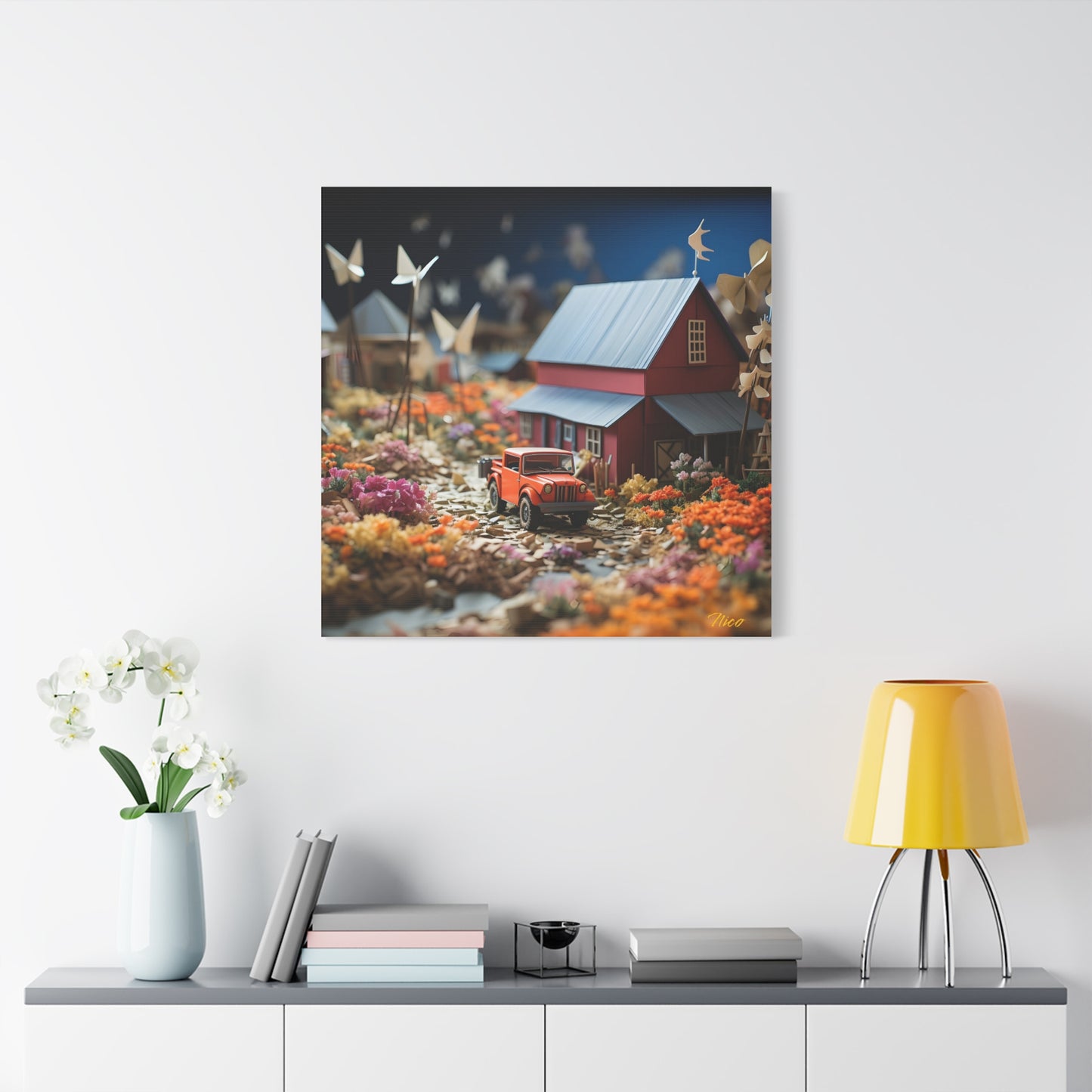 Meadow By The Farm Series Print #3 - Streched Matte Canvas Print, 1.25" Thick