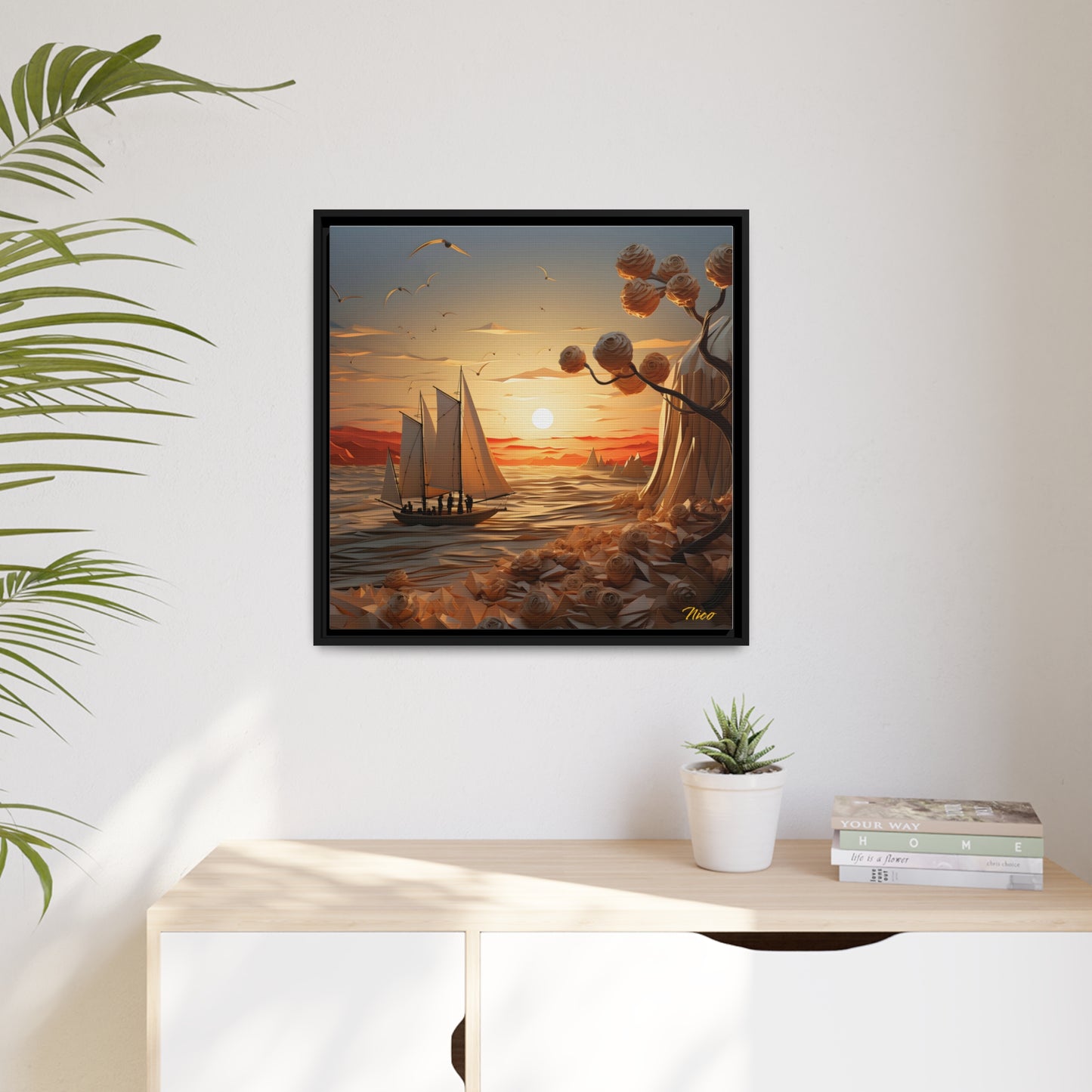 Into The Sunset Series Print #10 - Black Framed Canvas Print