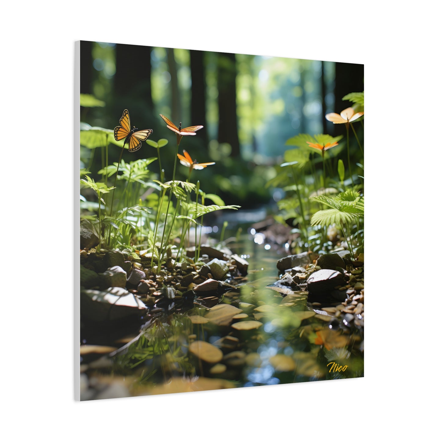 Relaxing By The Brook Series Print #9 - Streched Matte Canvas Print, 1.25" Thick