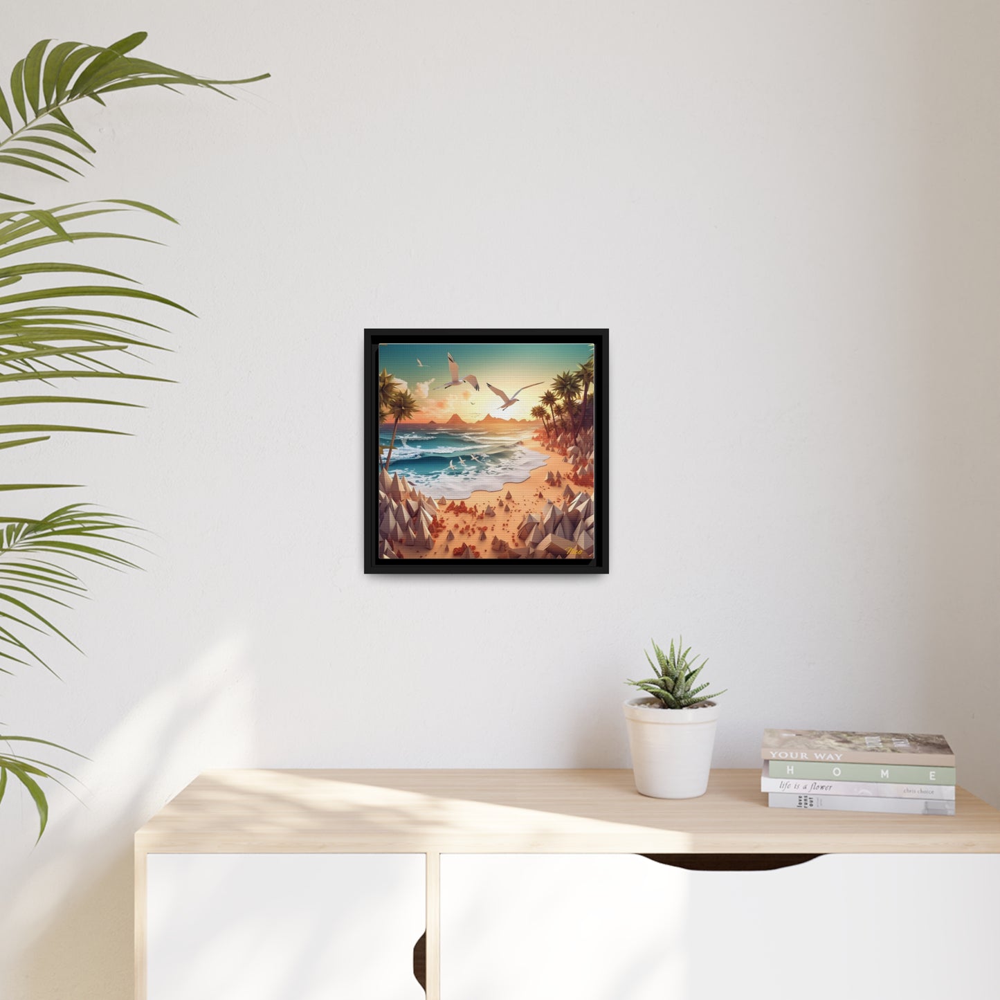 By The Seaside Series Print #4 - Black Framed Canvas Print