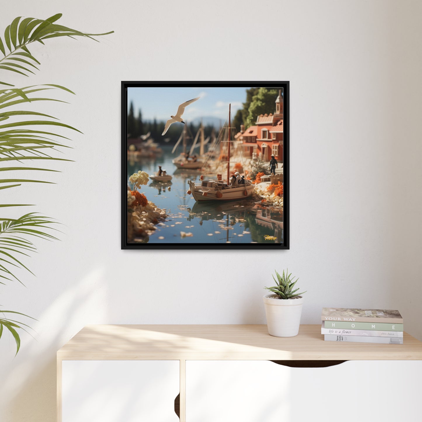 On The Docks By The Bay Series Print #6 - Black Framed Canvas Print