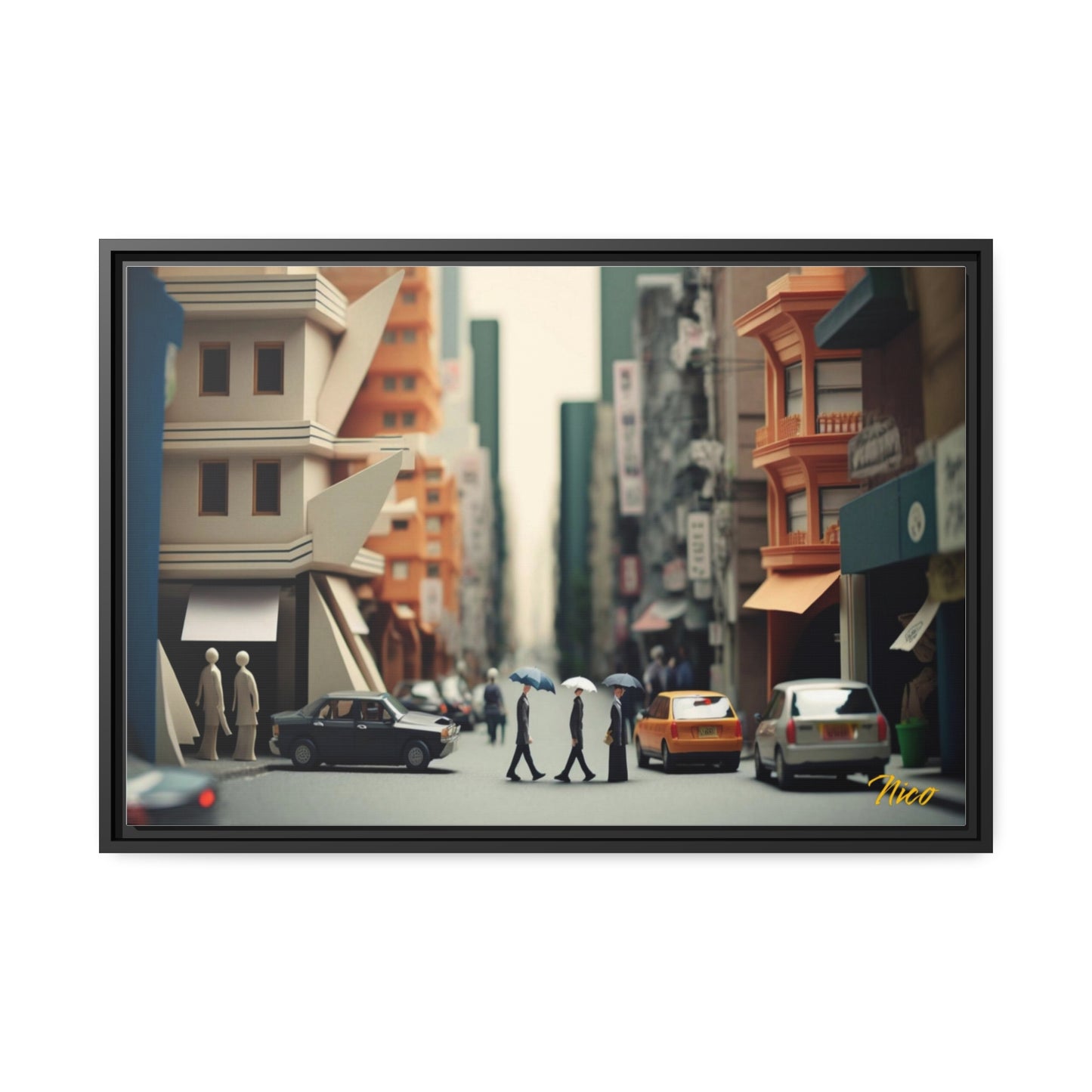 Eastern Metropolis Series Print #7 - Extended Black Framed Canvas Print