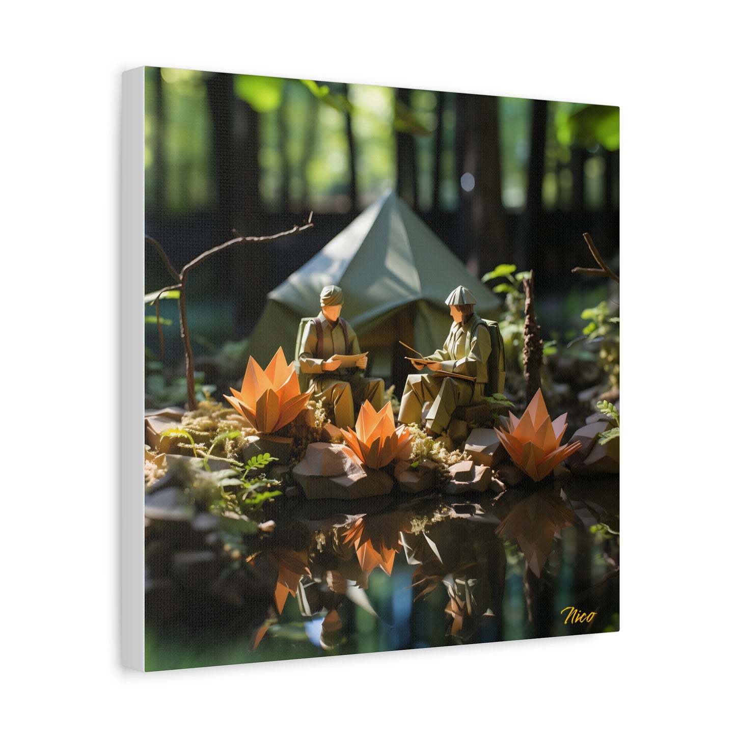 Relaxing By The Brook Series Print #7 - Streched Matte Canvas Print, 1.25" Thick