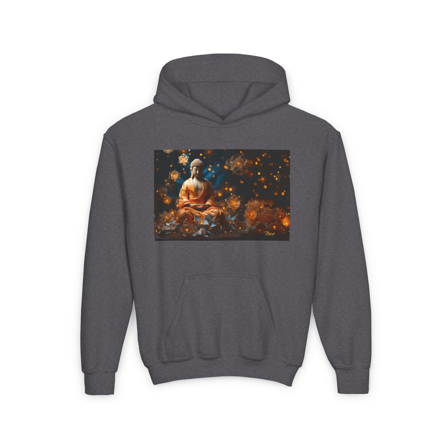 Ascending Buddah Series Print #8 Youth Heavy Blend Hooded Sweatshirt