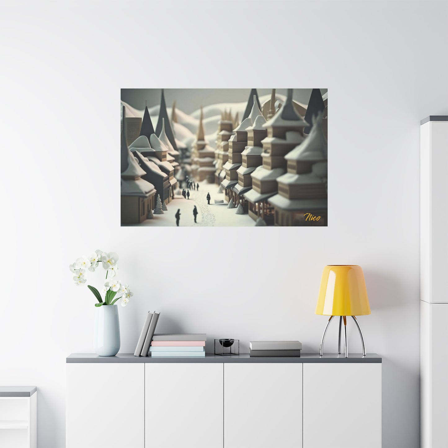 Asian Snow Series Print #1 - Streched Matte Extended Canvas Print, 1.25" Thick