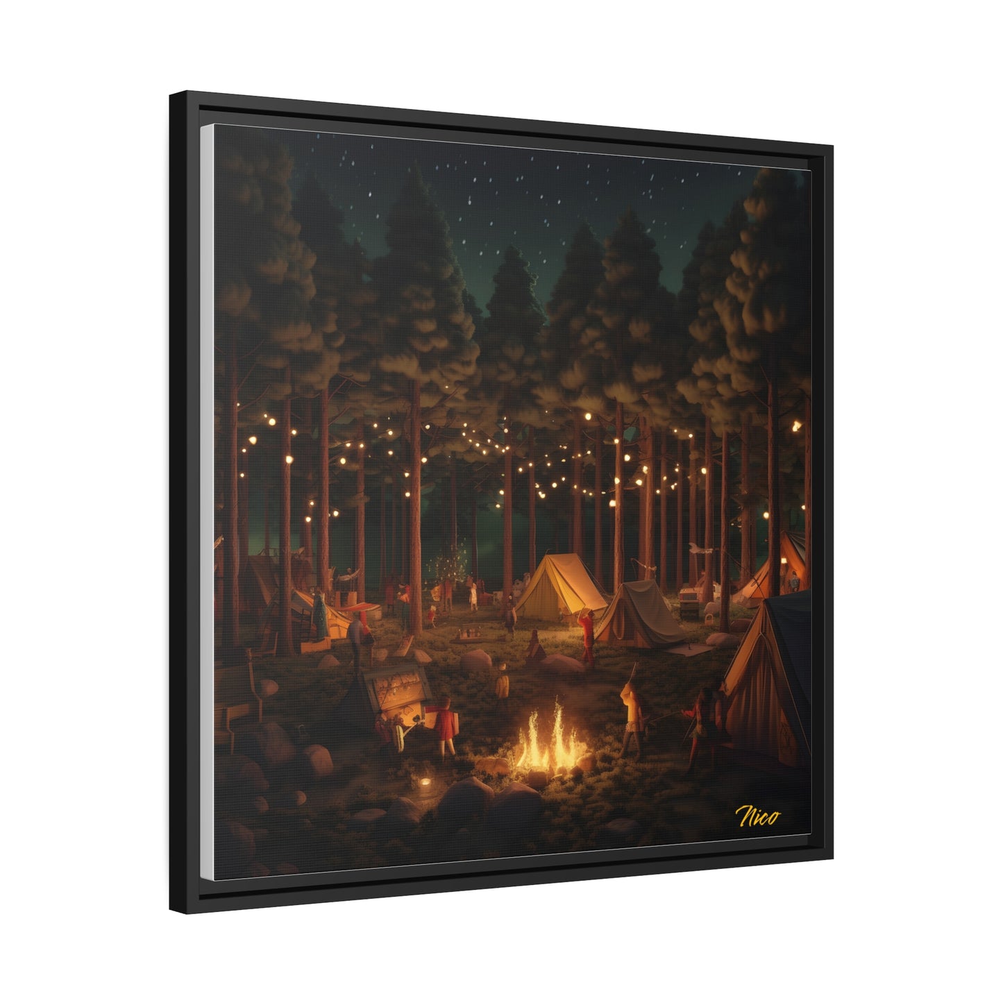 Campfire Series Print #9 - Black Framed Canvas Print