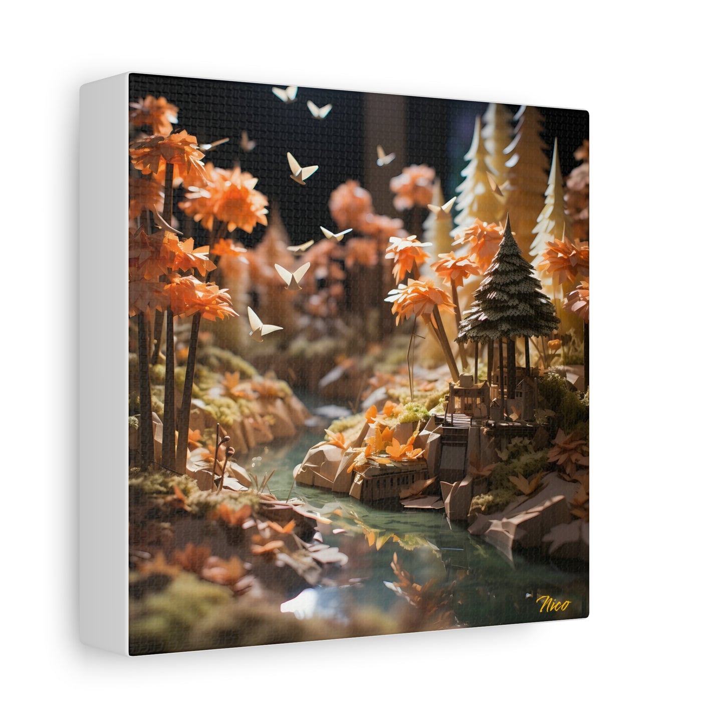 Relaxing By The Brook Series Print #3 - Streched Matte Canvas Print, 1.25" Thick