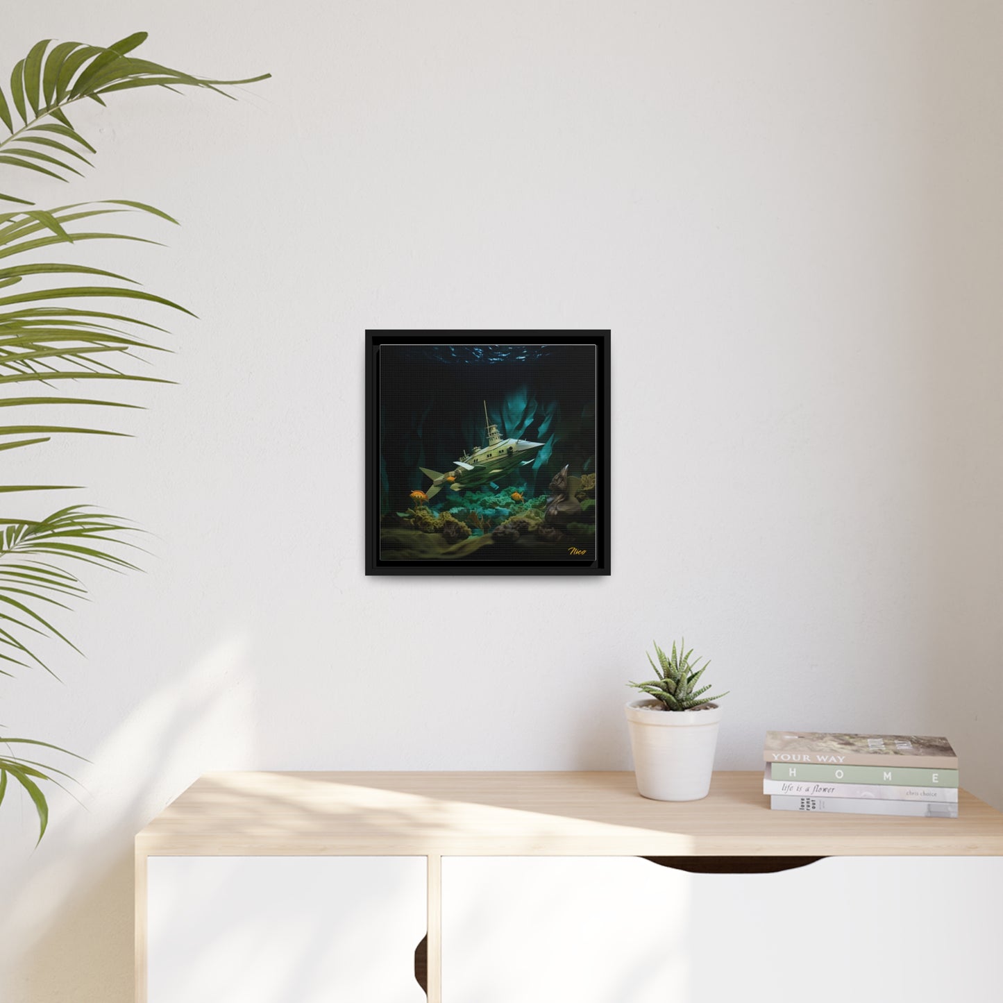 20,000 Under The Sea Series Print #8 - Black Framed Canvas Print