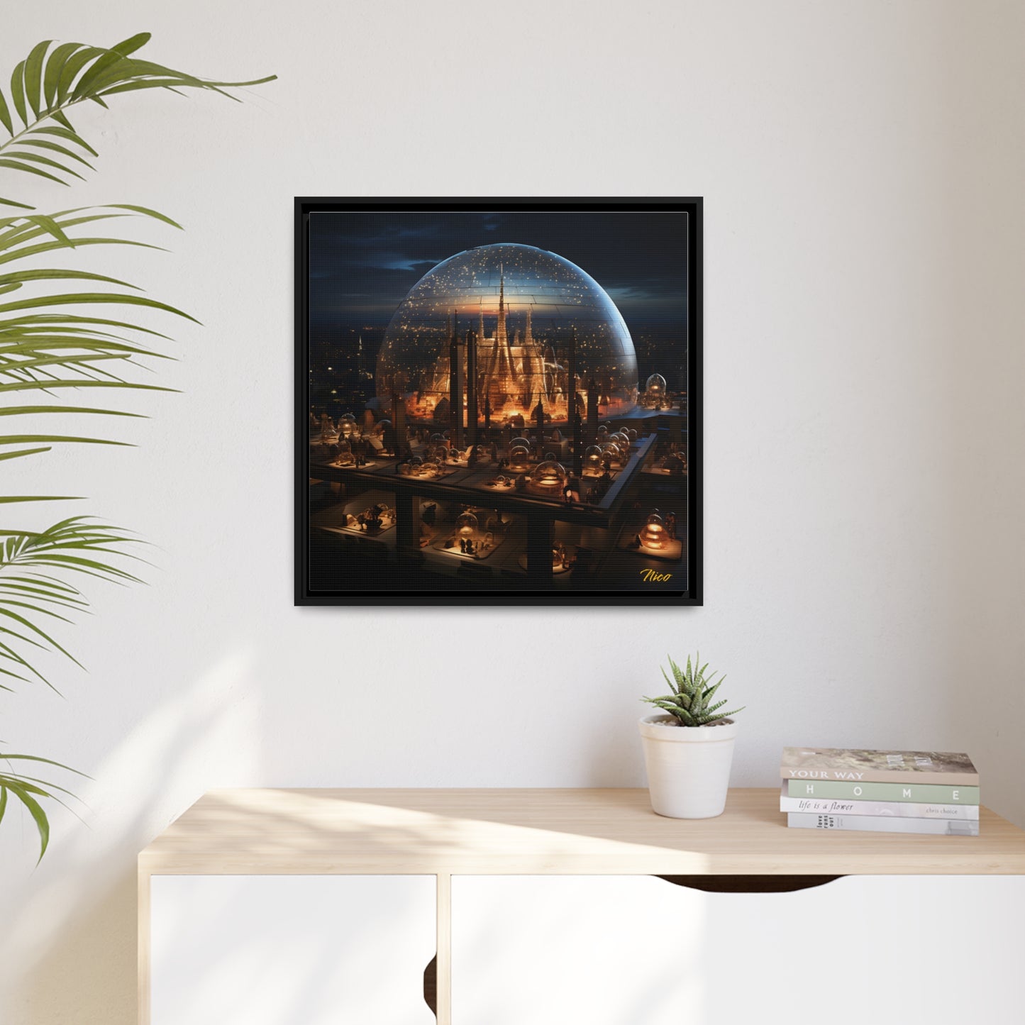 Elons' Dream Series Print #10 - Black Framed Canvas Print