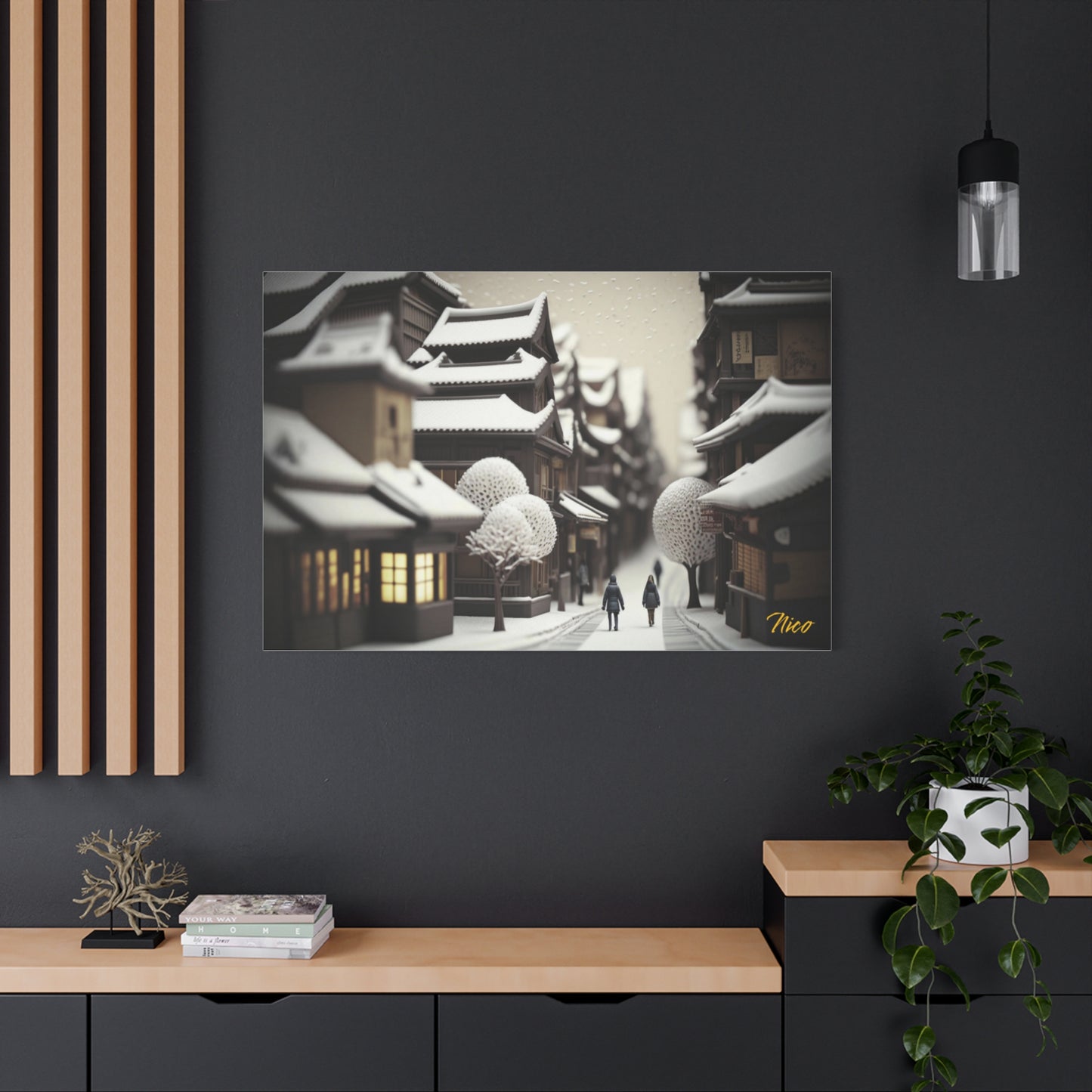 Asian Snow Series Print #7 - Streched Matte Extended Canvas Print, 1.25" Thick