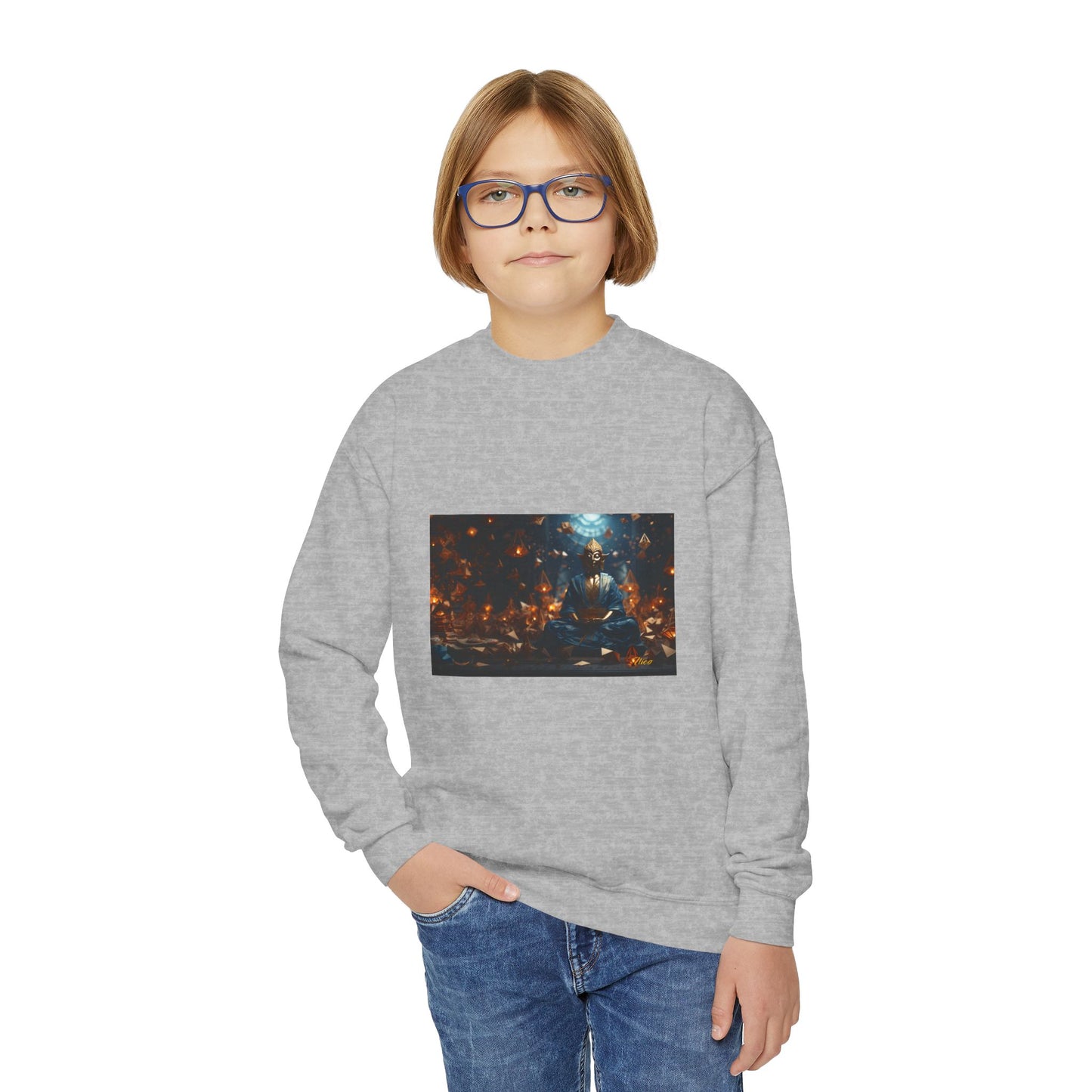 Ascending Buddah Series Print #1 Youth Crewneck Sweatshirt