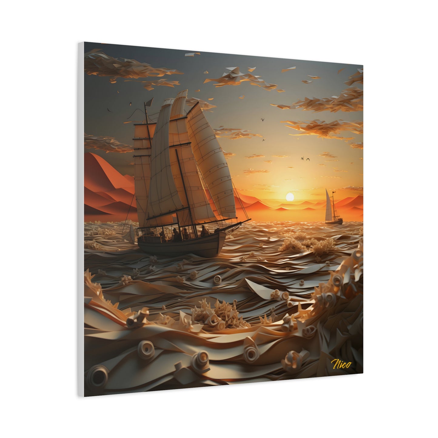 Into The Sunset Series Print #5 - Streched Matte Canvas Print, 1.25" Thick