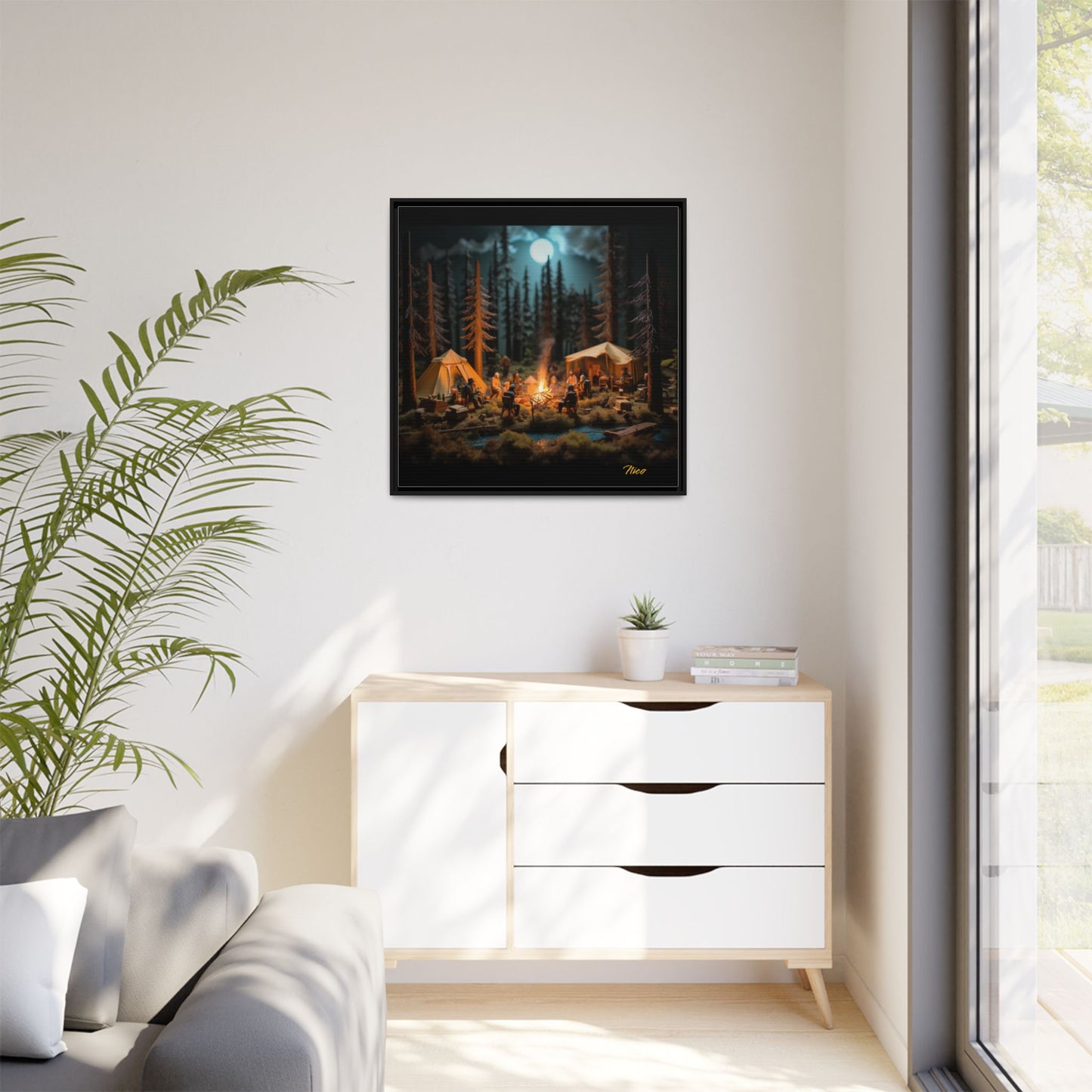 Under The Starry Skies Series Print #8 - Black Framed Canvas Print