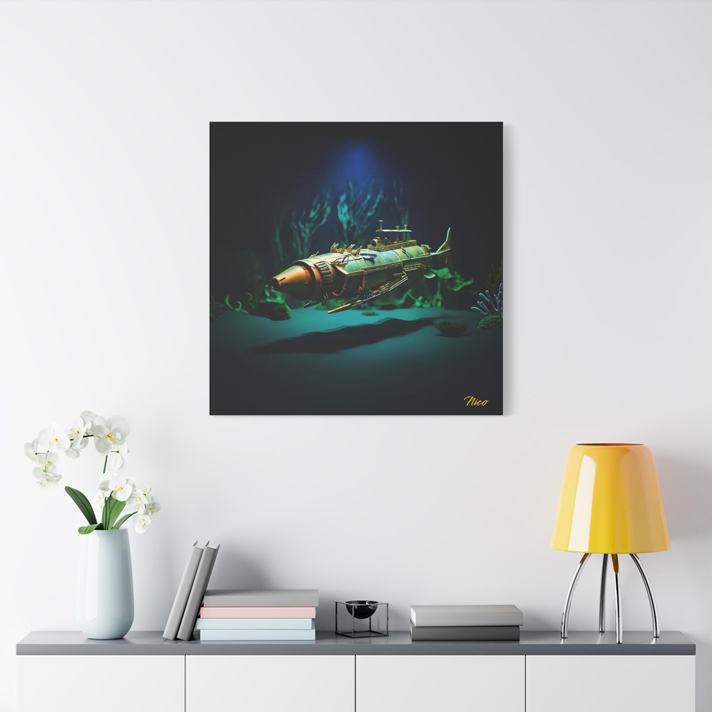 20,000 Leagues Under The Sea Series Print #6 - Streched Matte Canvas Print, 1.25" Thick