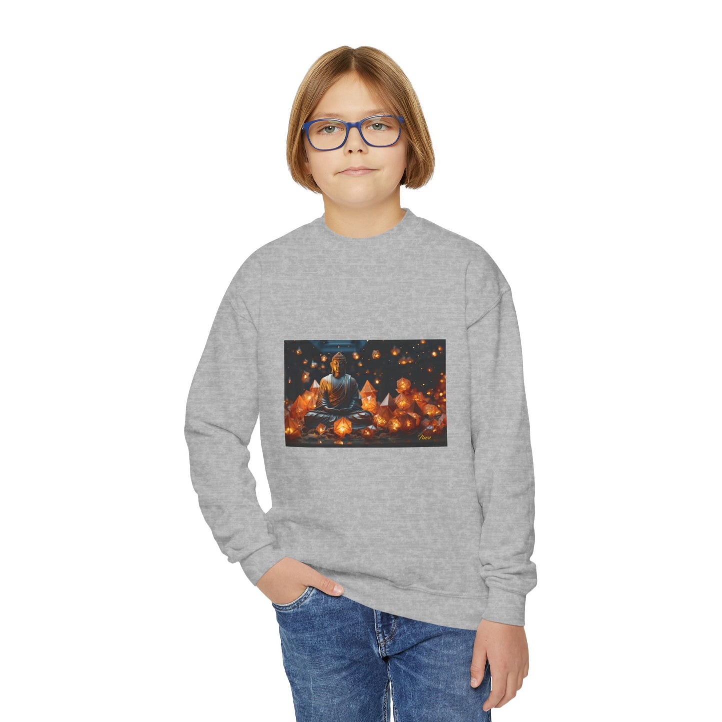 Ascending Buddah Series Print #10 Youth Crewneck Sweatshirt