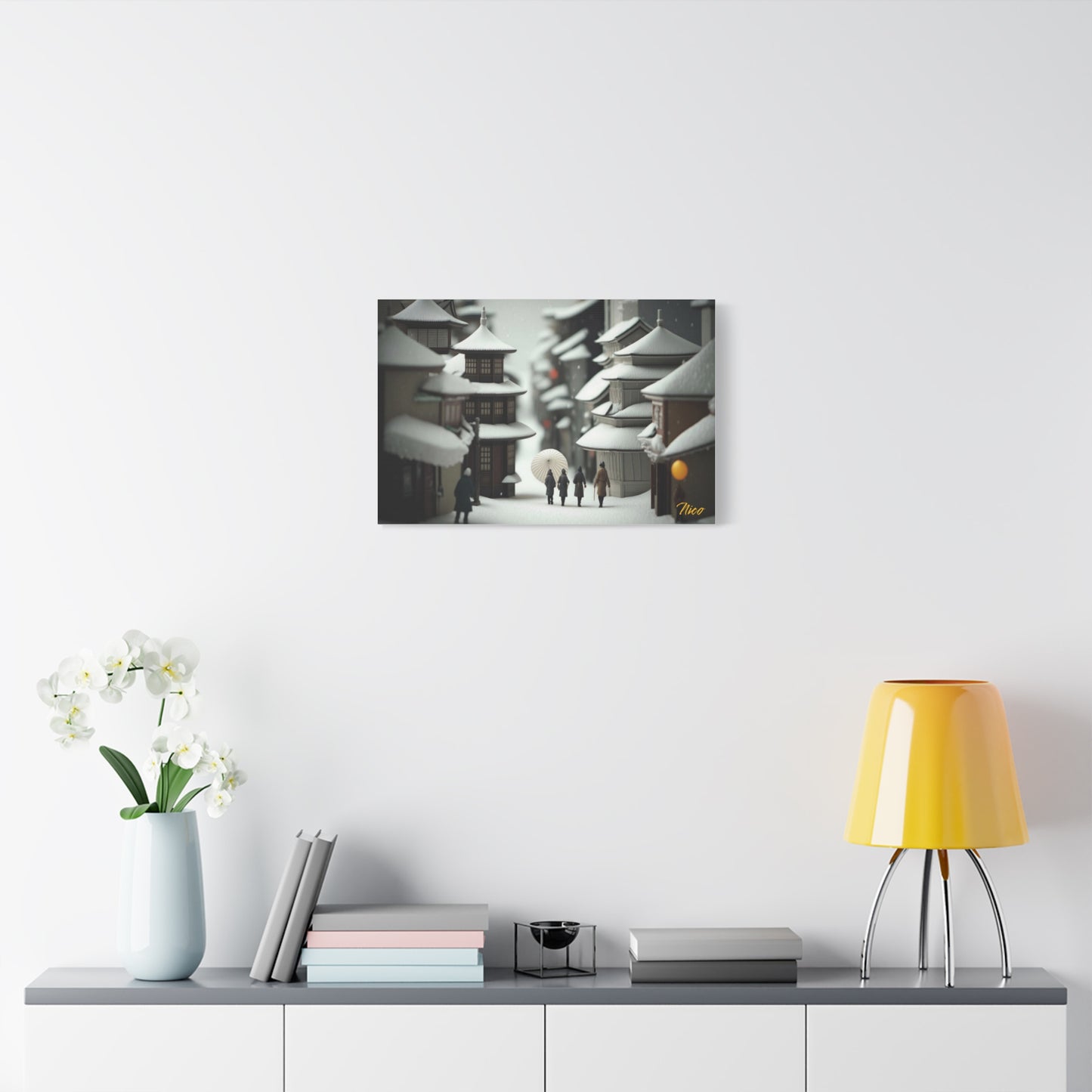 Asian Snow Series Print #3 - Streched Matte Extended Canvas Print, 1.25" Thick