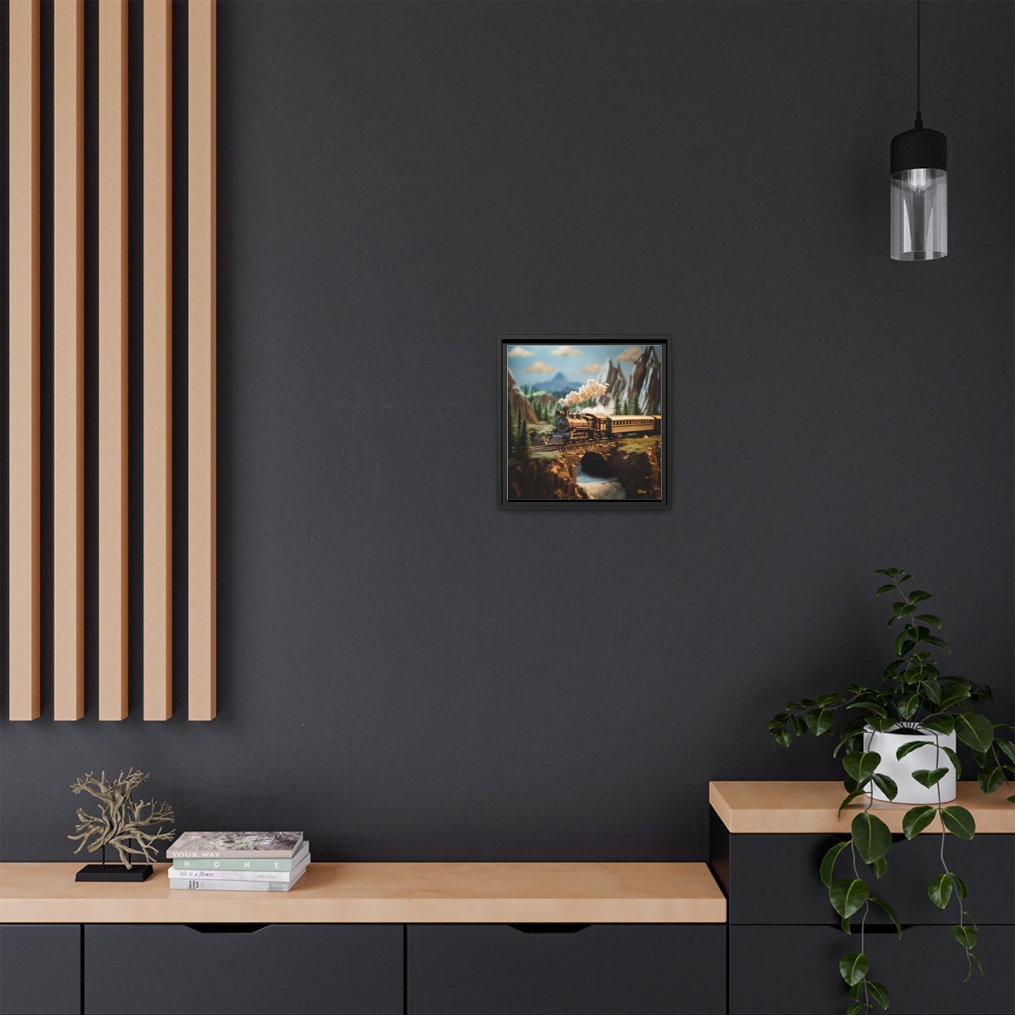 Black Framed Matte Canvas Print - Featuring the Orient Express Series Print #5 by origami artist Nico